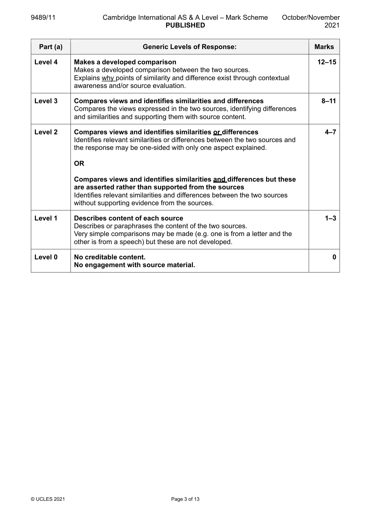 Mark scheme, page 3 of 13