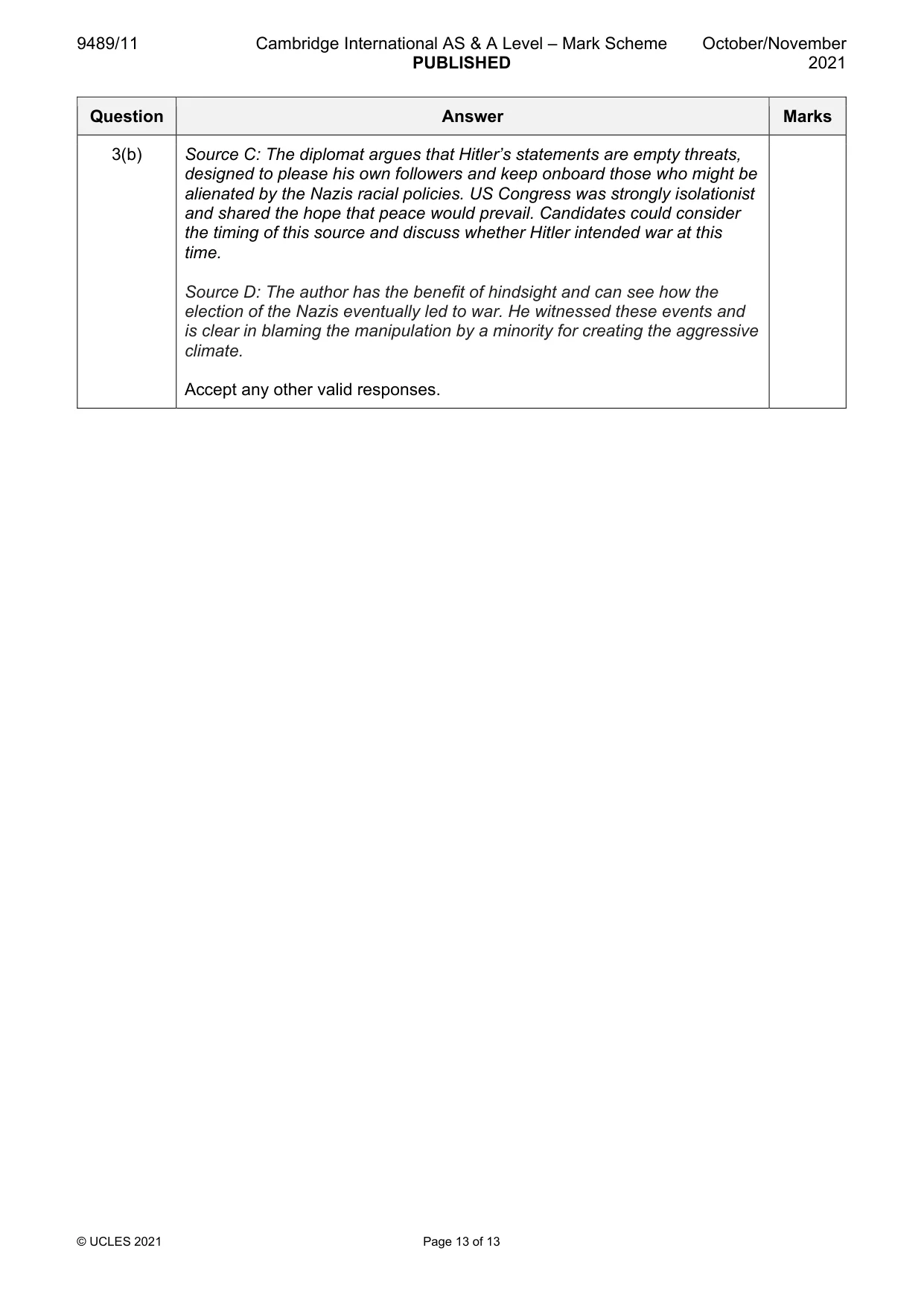 Mark scheme, page 13 of 13
