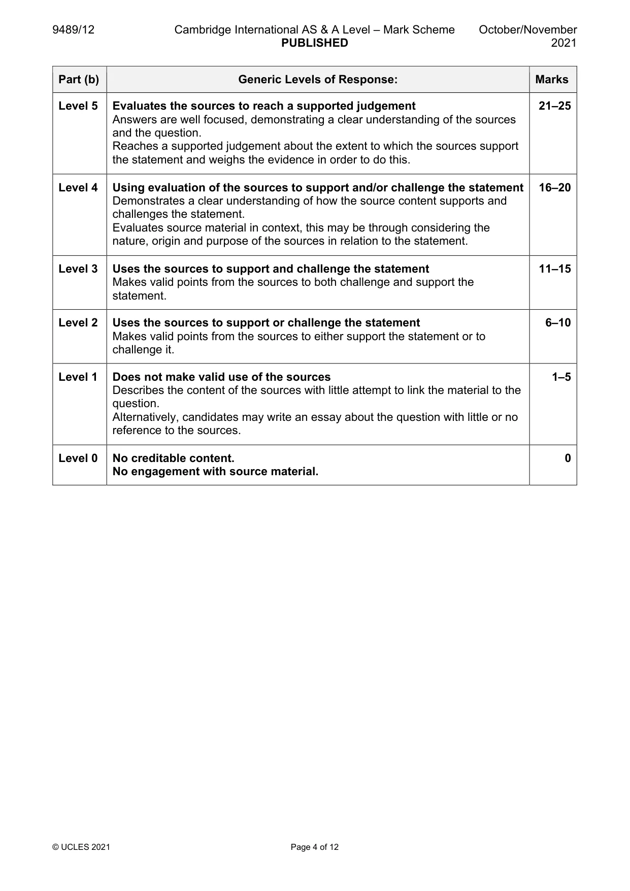 Mark scheme, page 4 of 12