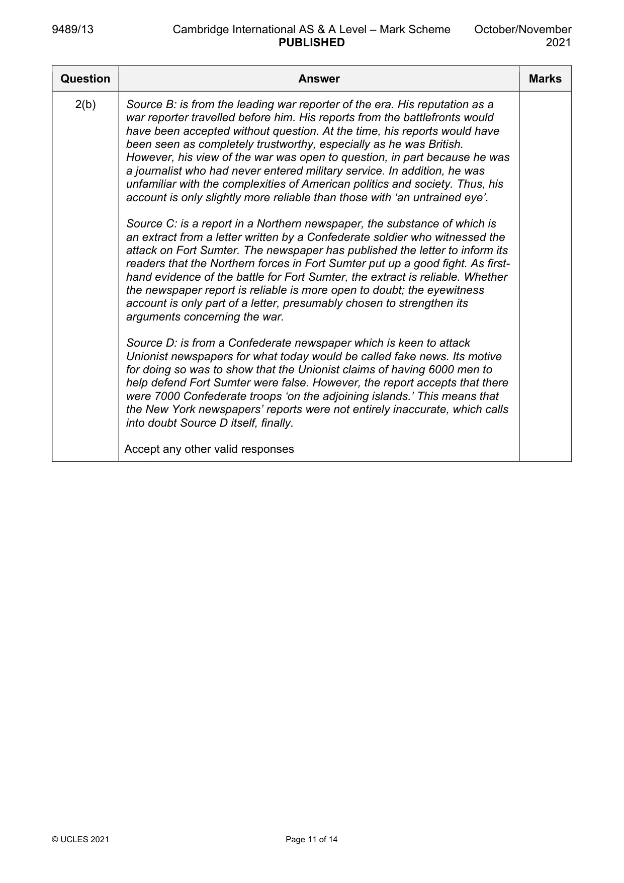 Mark scheme, page 11 of 14