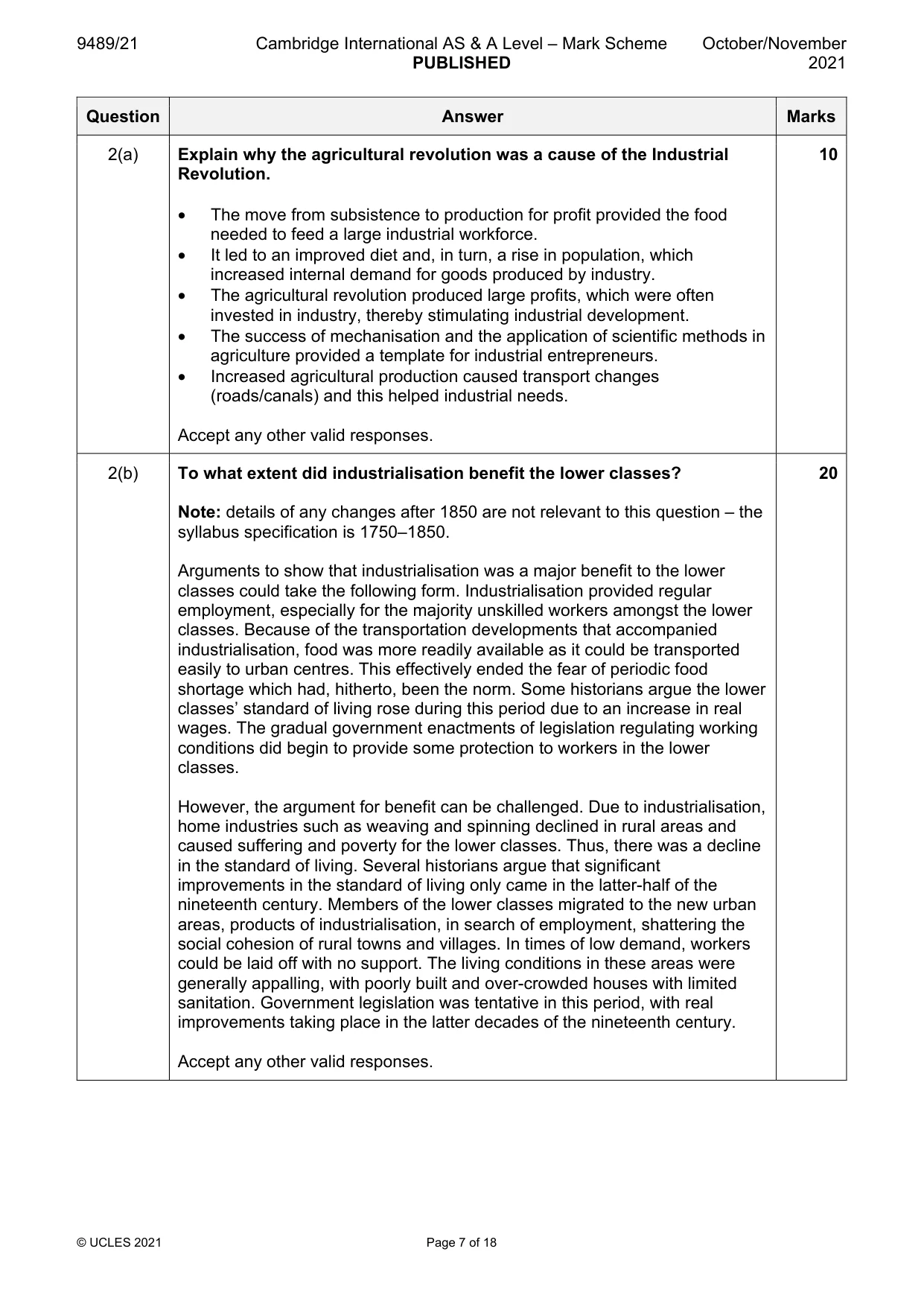 Mark scheme, page 7 of 18