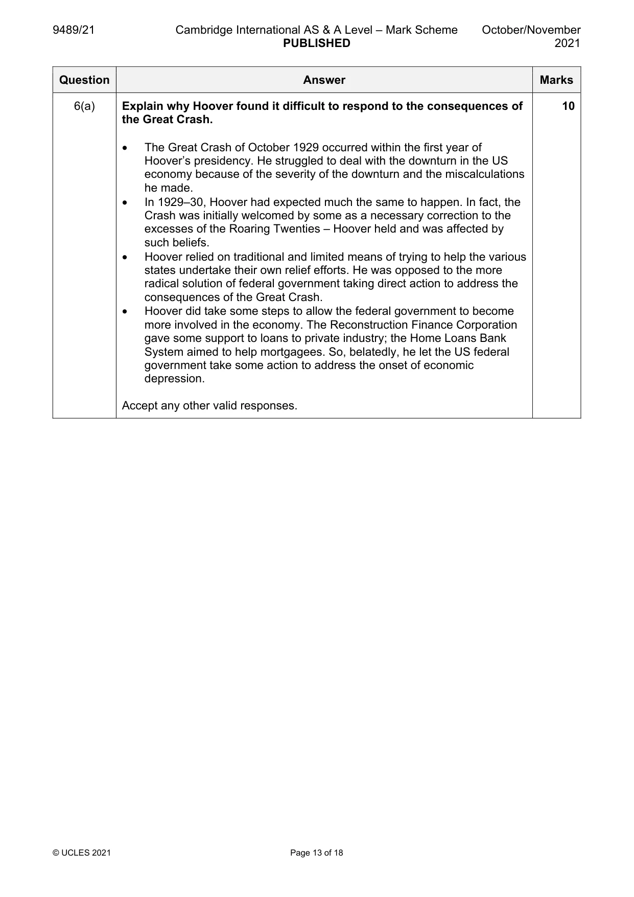 Mark scheme, page 13 of 18
