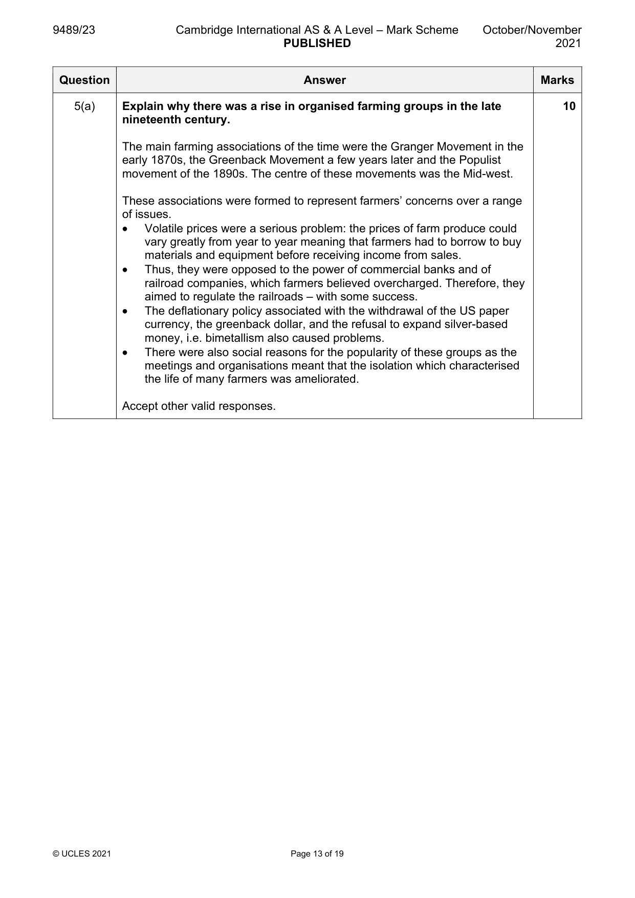 Mark scheme, page 13 of 19