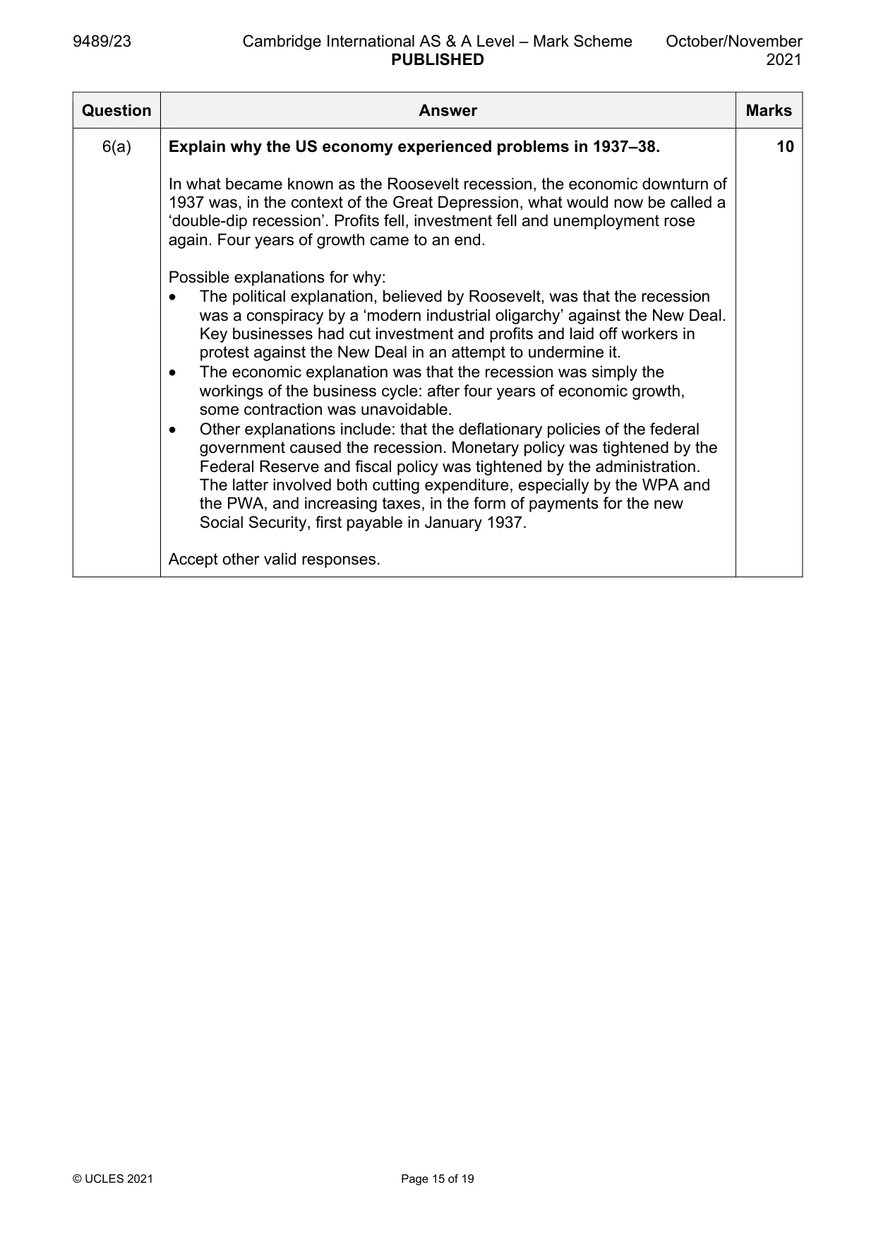 Mark scheme, page 15 of 19