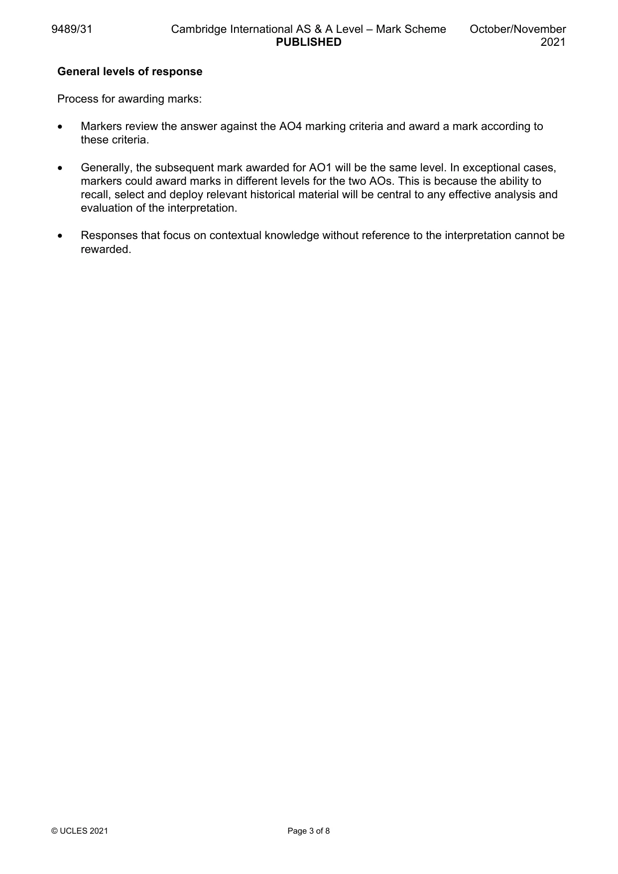 Mark scheme, page 3 of 8