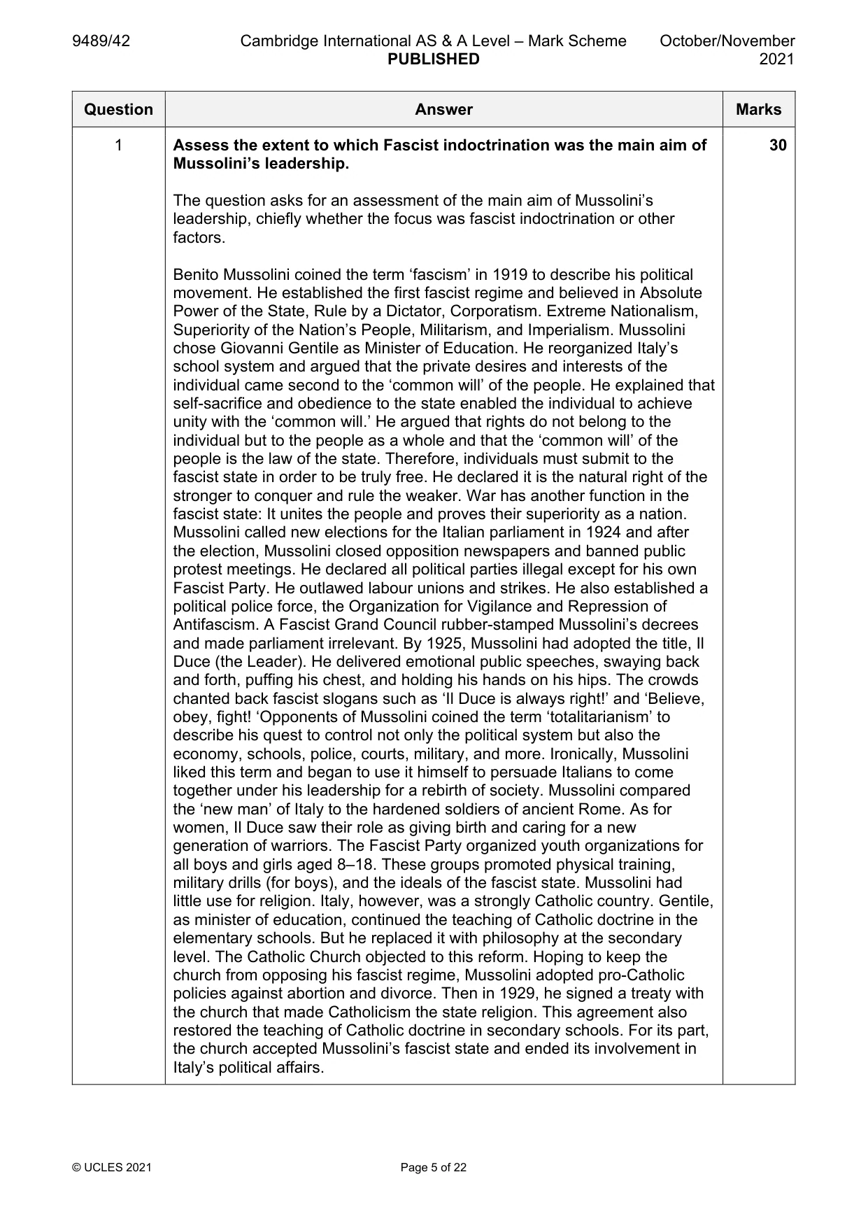 Mark scheme, page 5 of 22