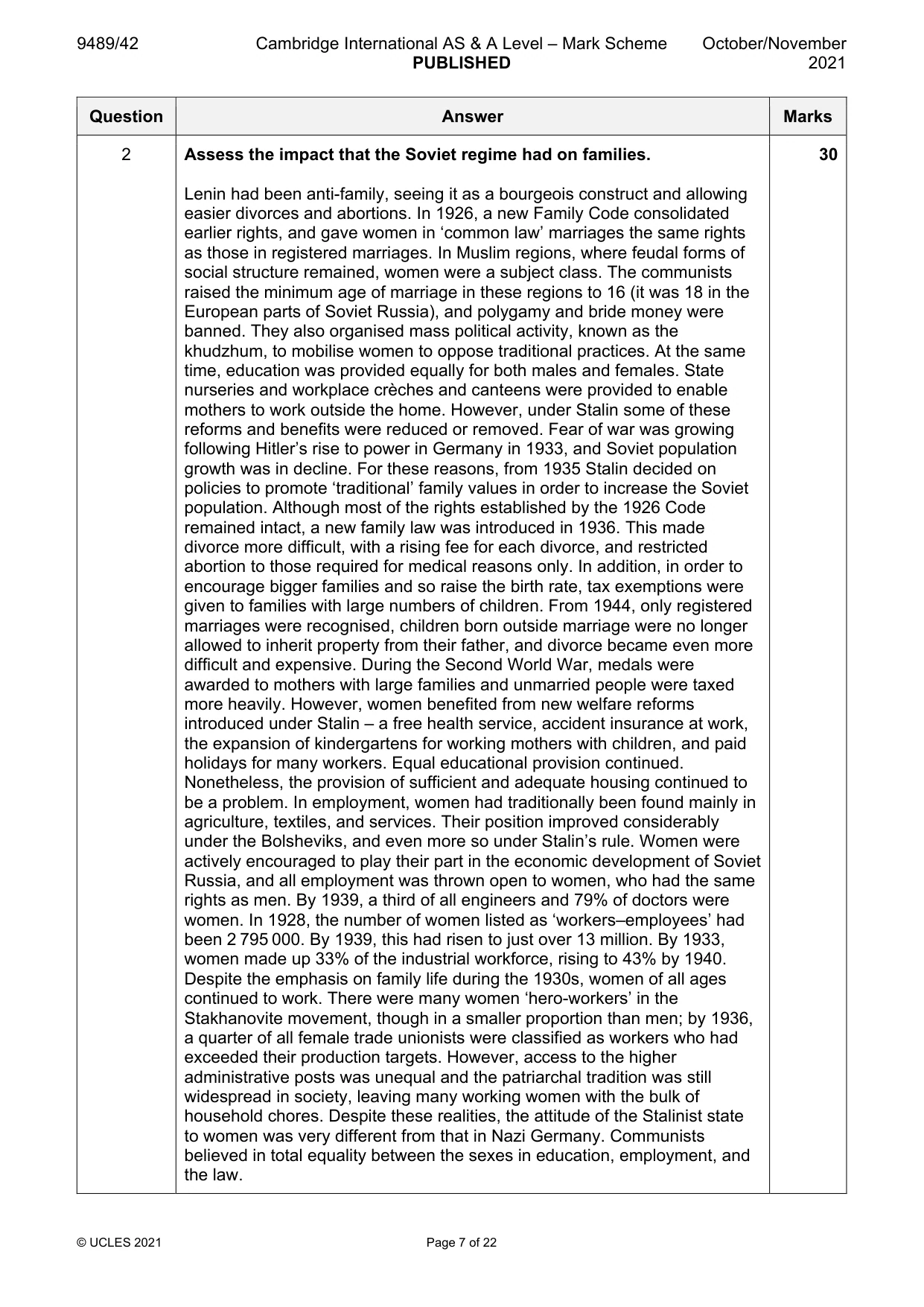 Mark scheme, page 7 of 22