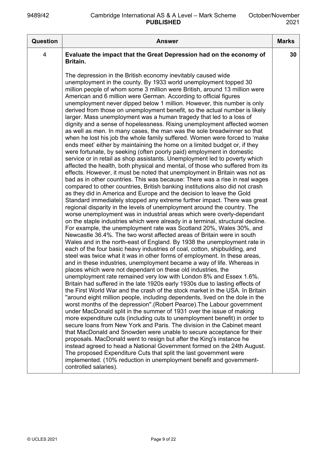 Mark scheme, page 9 of 22