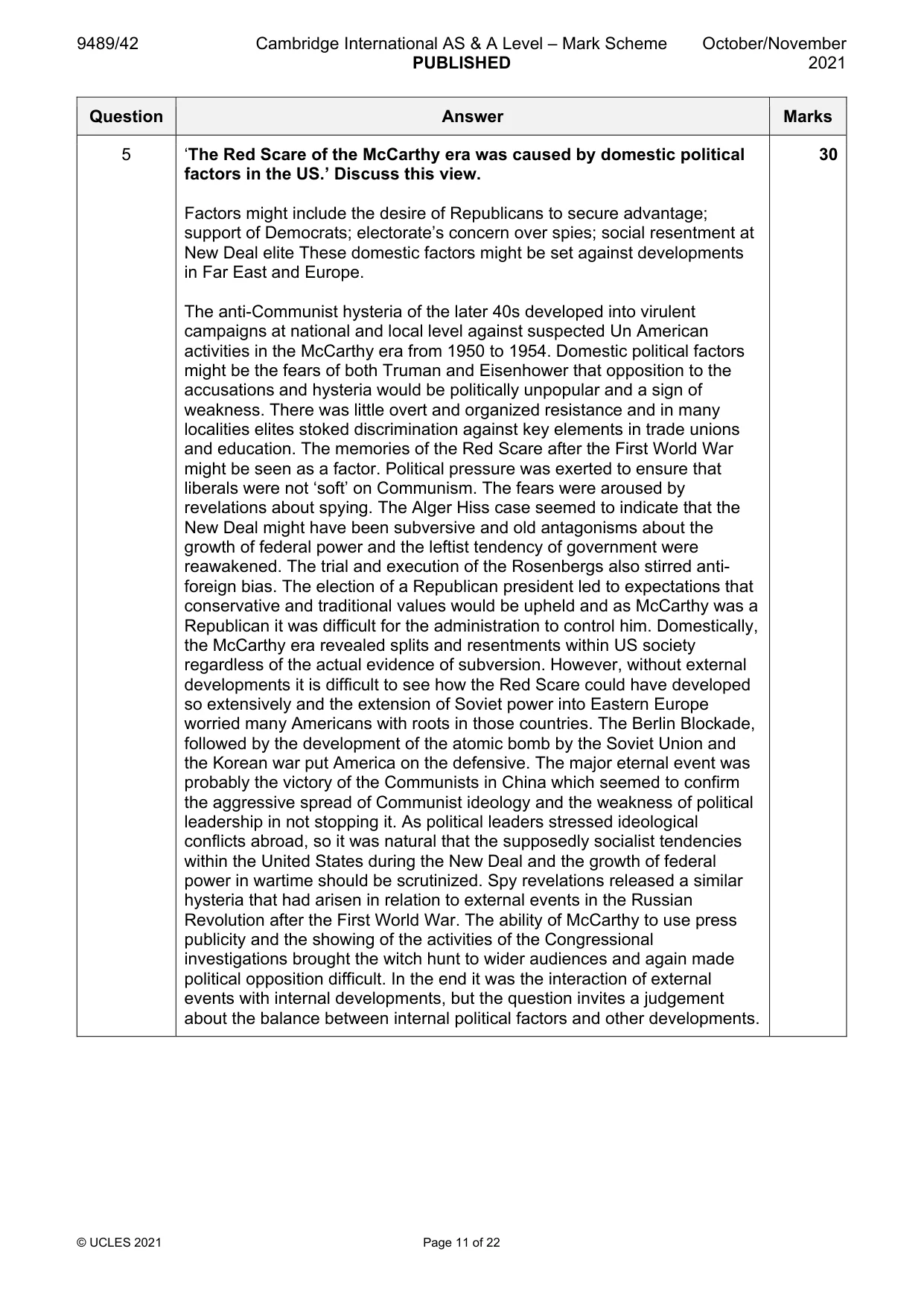 Mark scheme, page 11 of 22