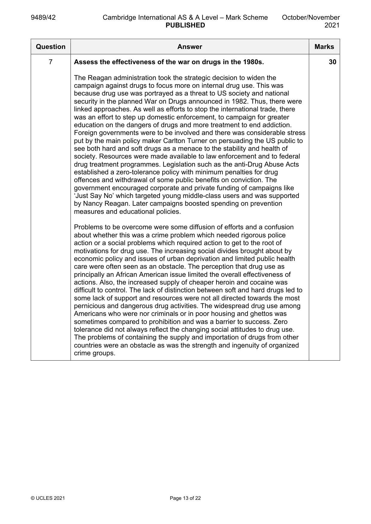 Mark scheme, page 13 of 22