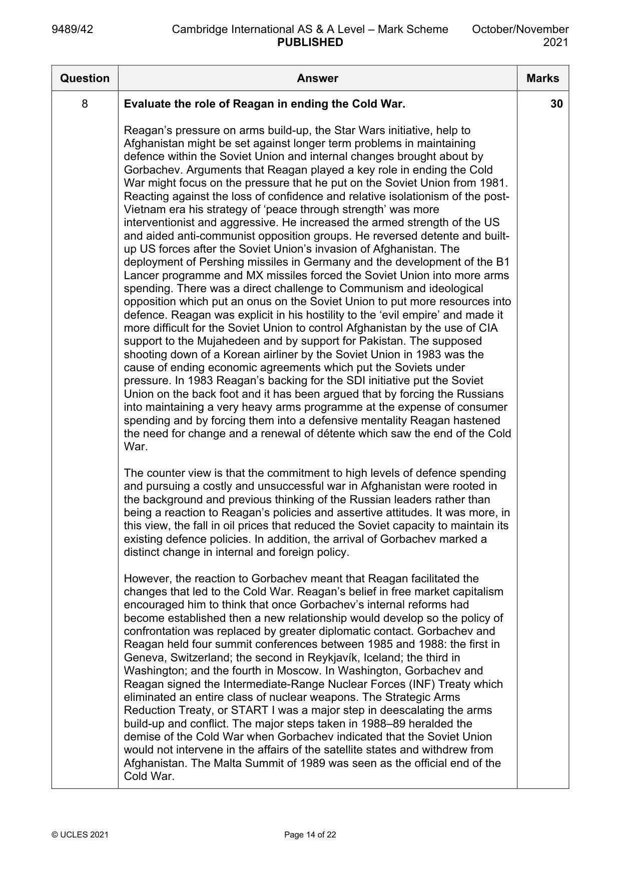 Mark scheme, page 14 of 22