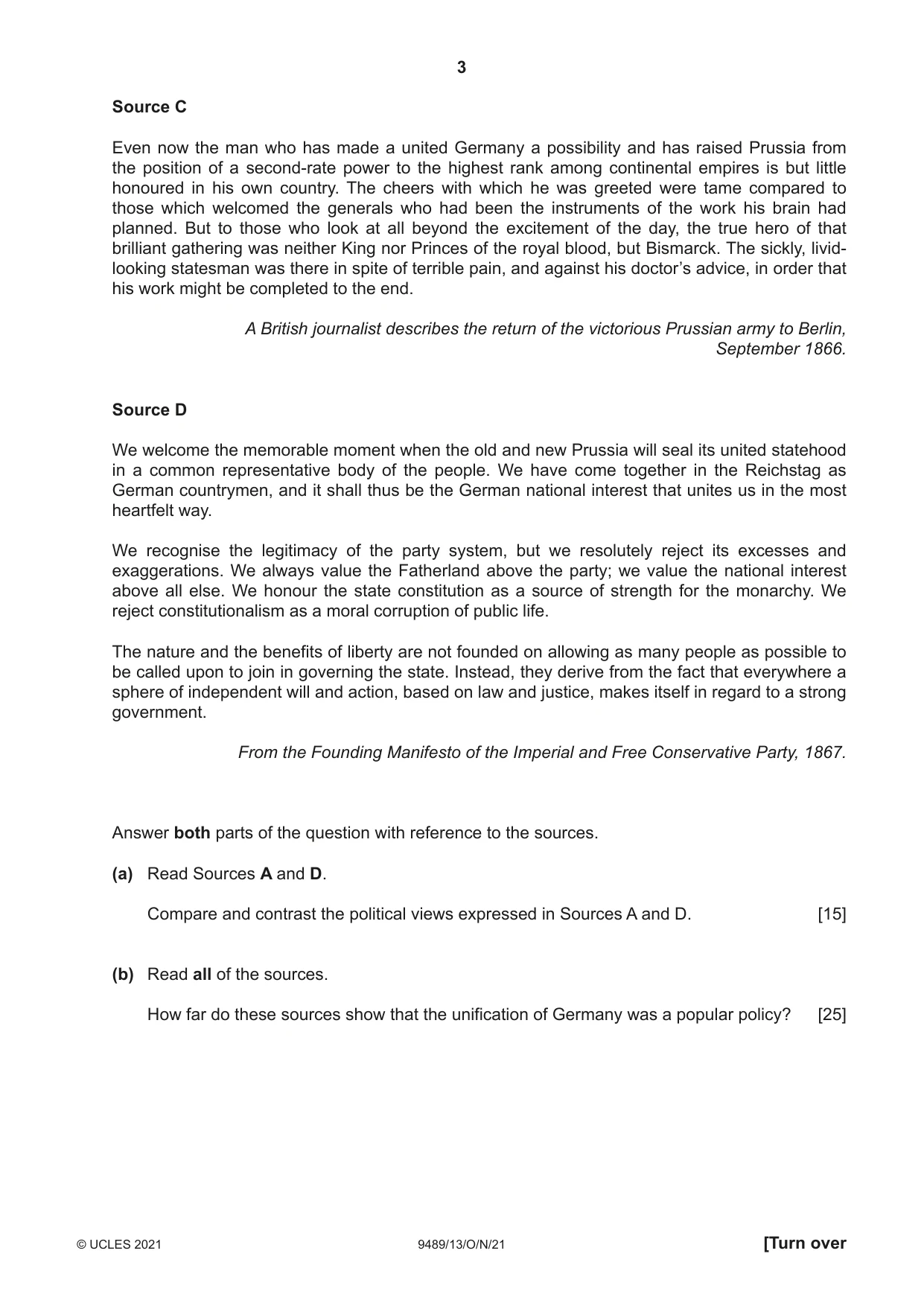 Cambridge A Level History 9489 2021 Oct/Nov Paper 1 · Variant 3 question paper, page 3 of 8