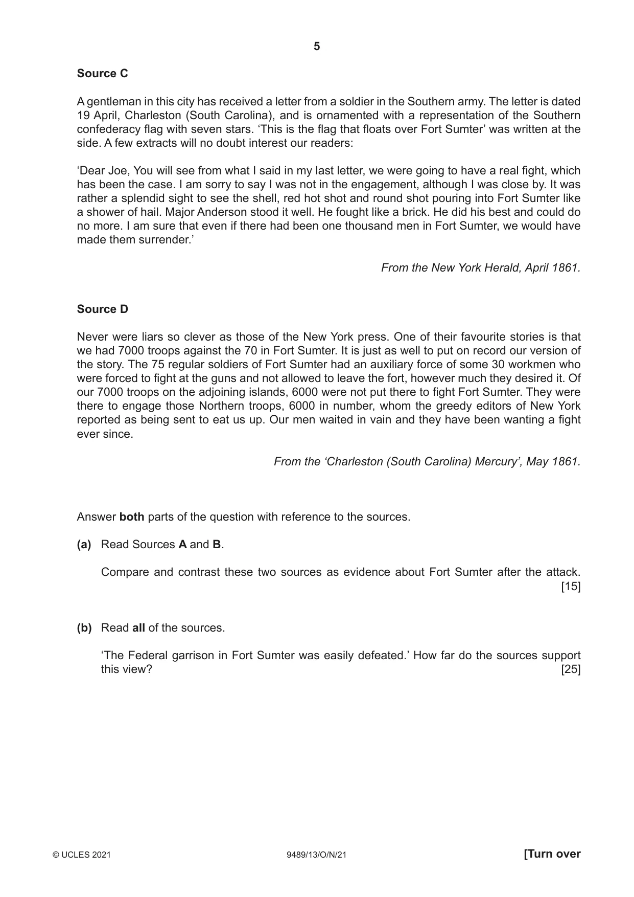 Cambridge A Level History 9489 2021 Oct/Nov Paper 1 · Variant 3 question paper, page 5 of 8