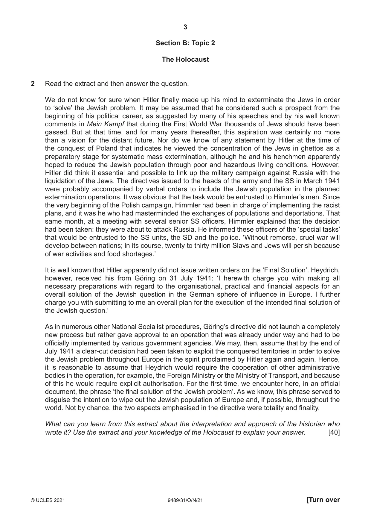 Cambridge A Level History 9489 2021 Oct/Nov Paper 3 · Variant 1 question paper, page 3 of 4