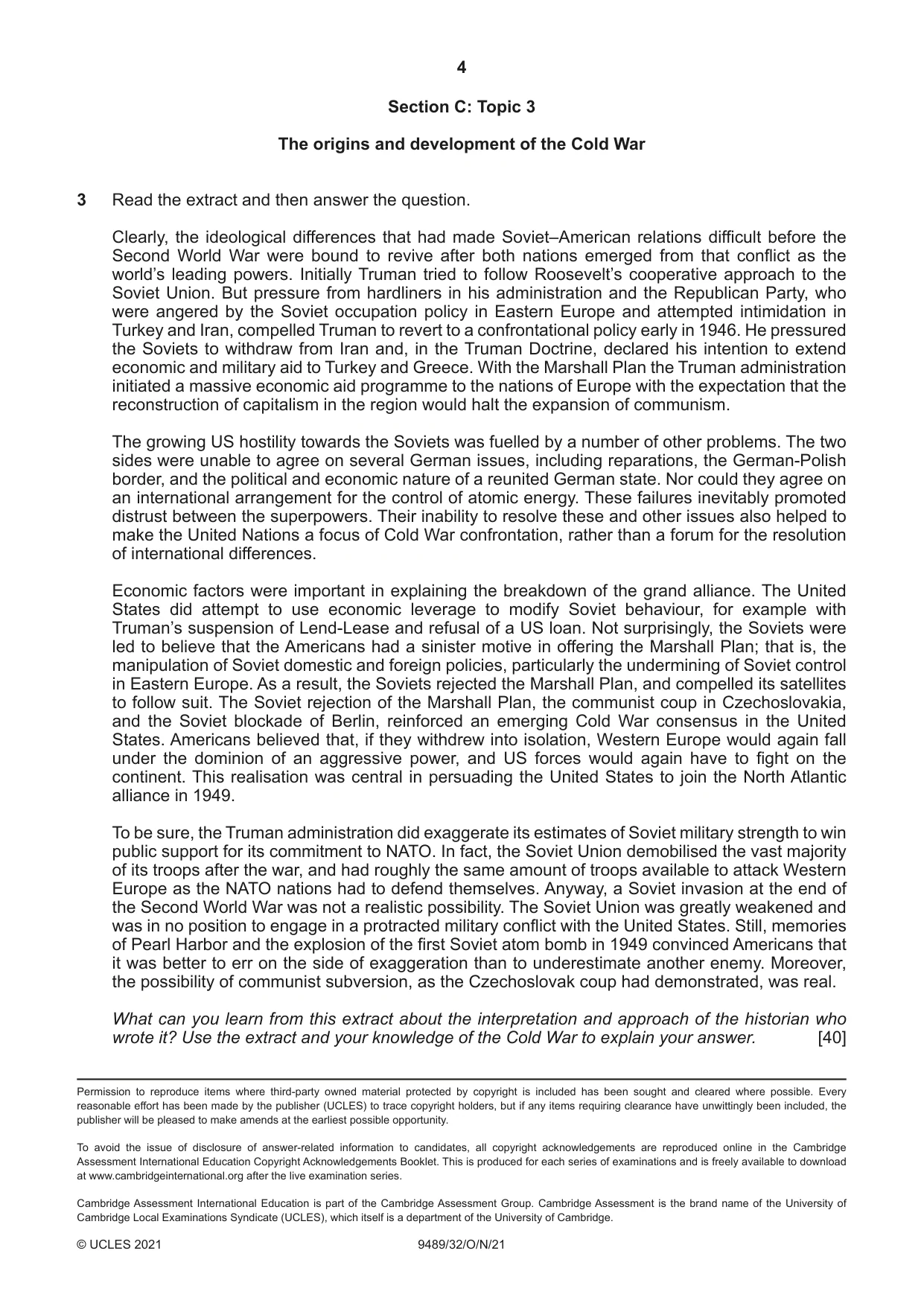 Cambridge A Level History 9489 2021 Oct/Nov Paper 3 · Variant 2 question paper, page 4 of 4