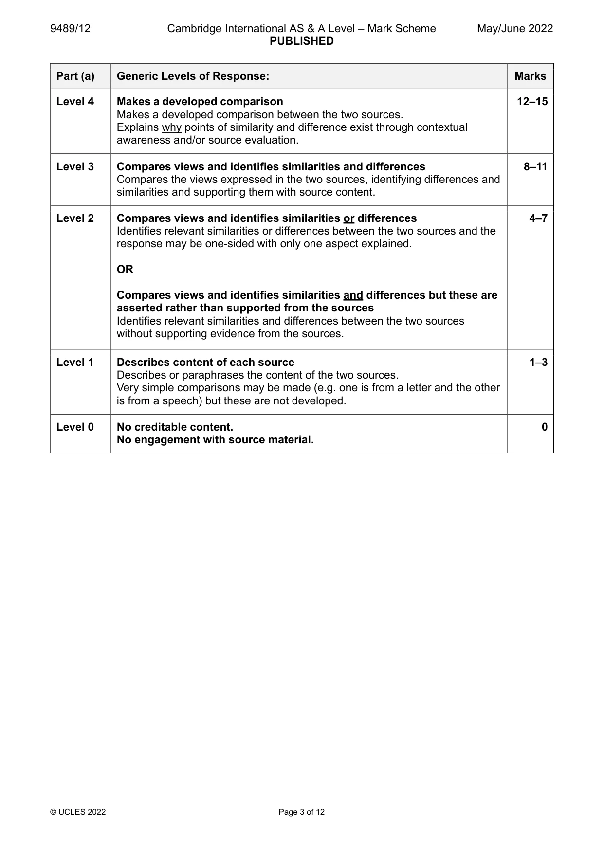 Mark scheme, page 3 of 12