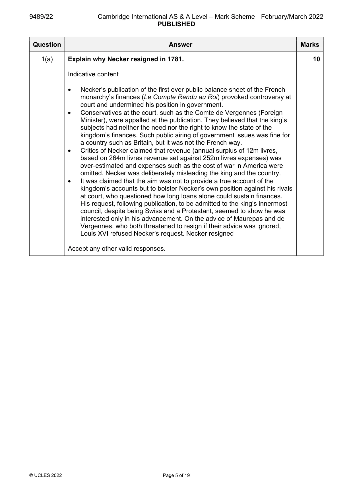 Mark scheme, page 5 of 19