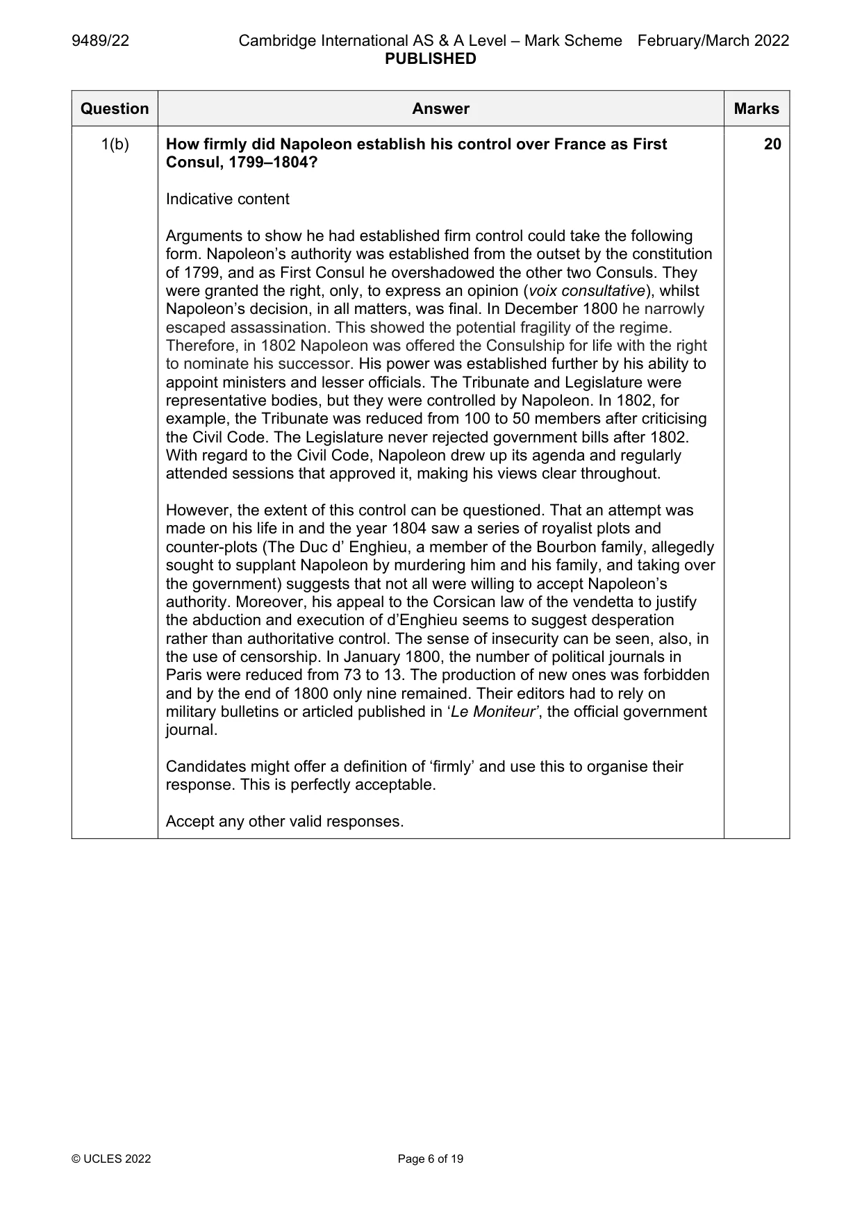 Mark scheme, page 6 of 19