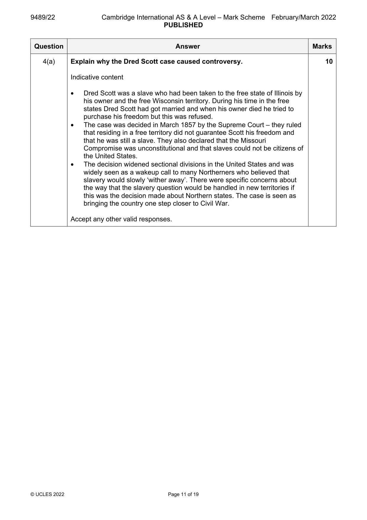 Mark scheme, page 11 of 19