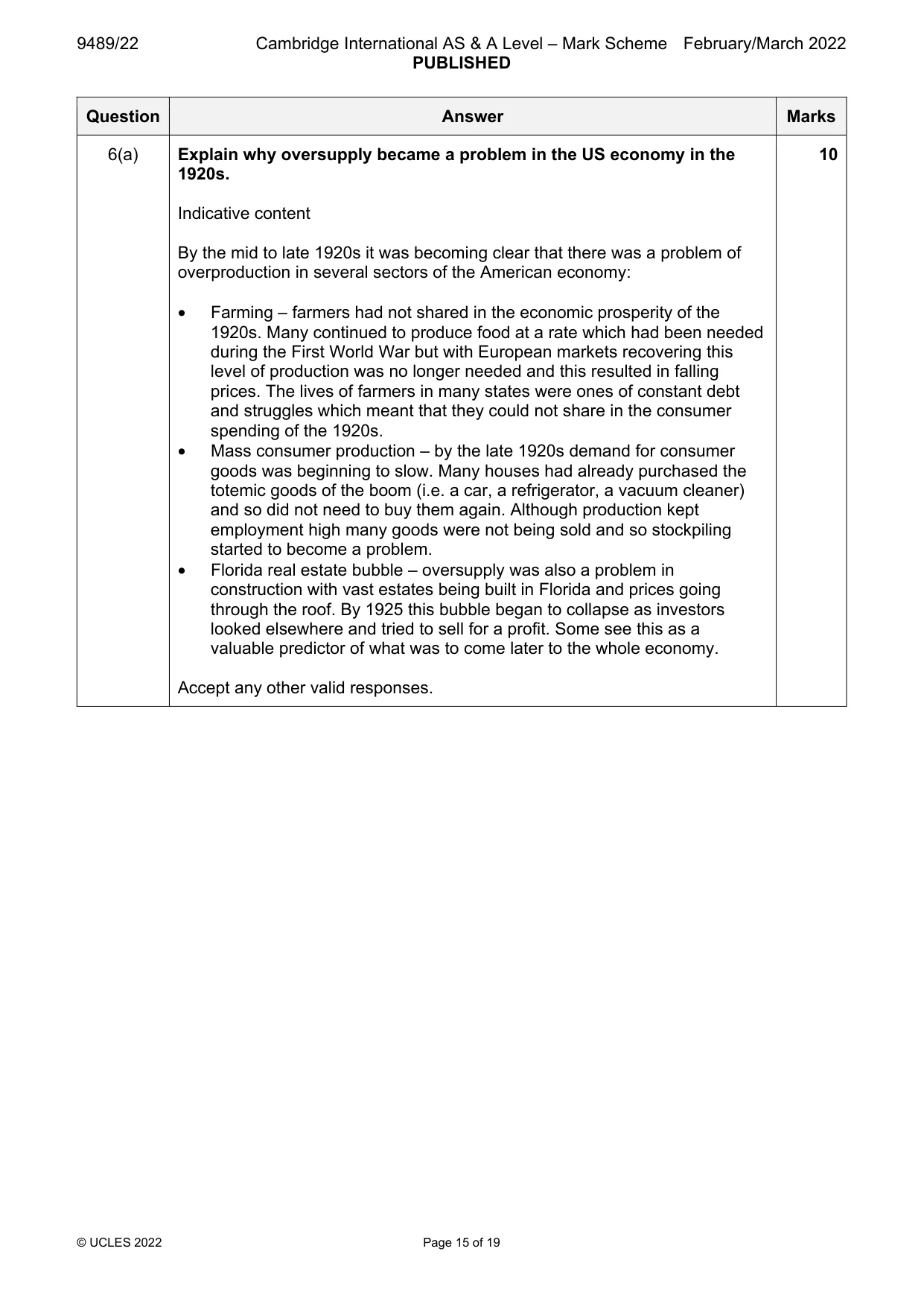 Mark scheme, page 15 of 19