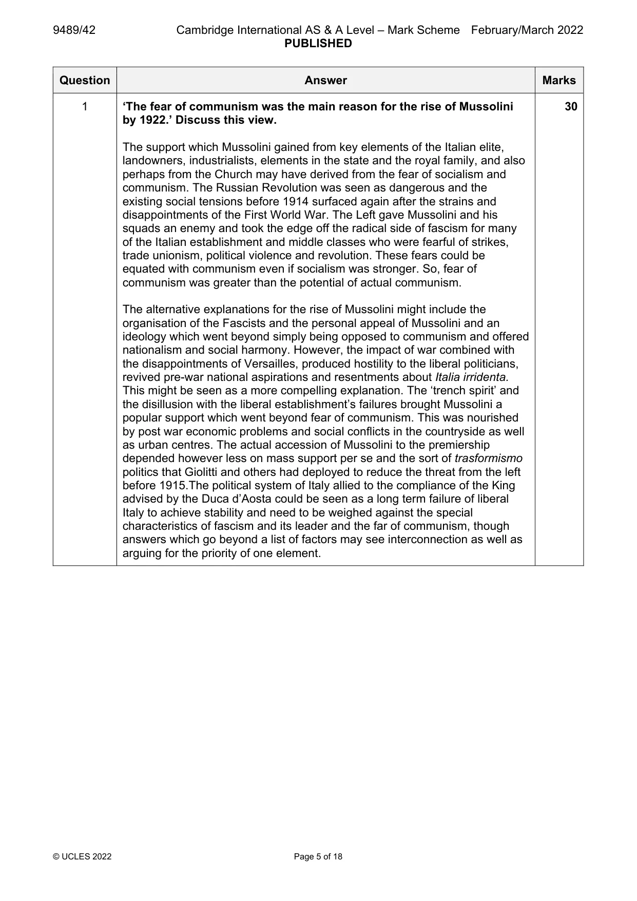 Mark scheme, page 5 of 18