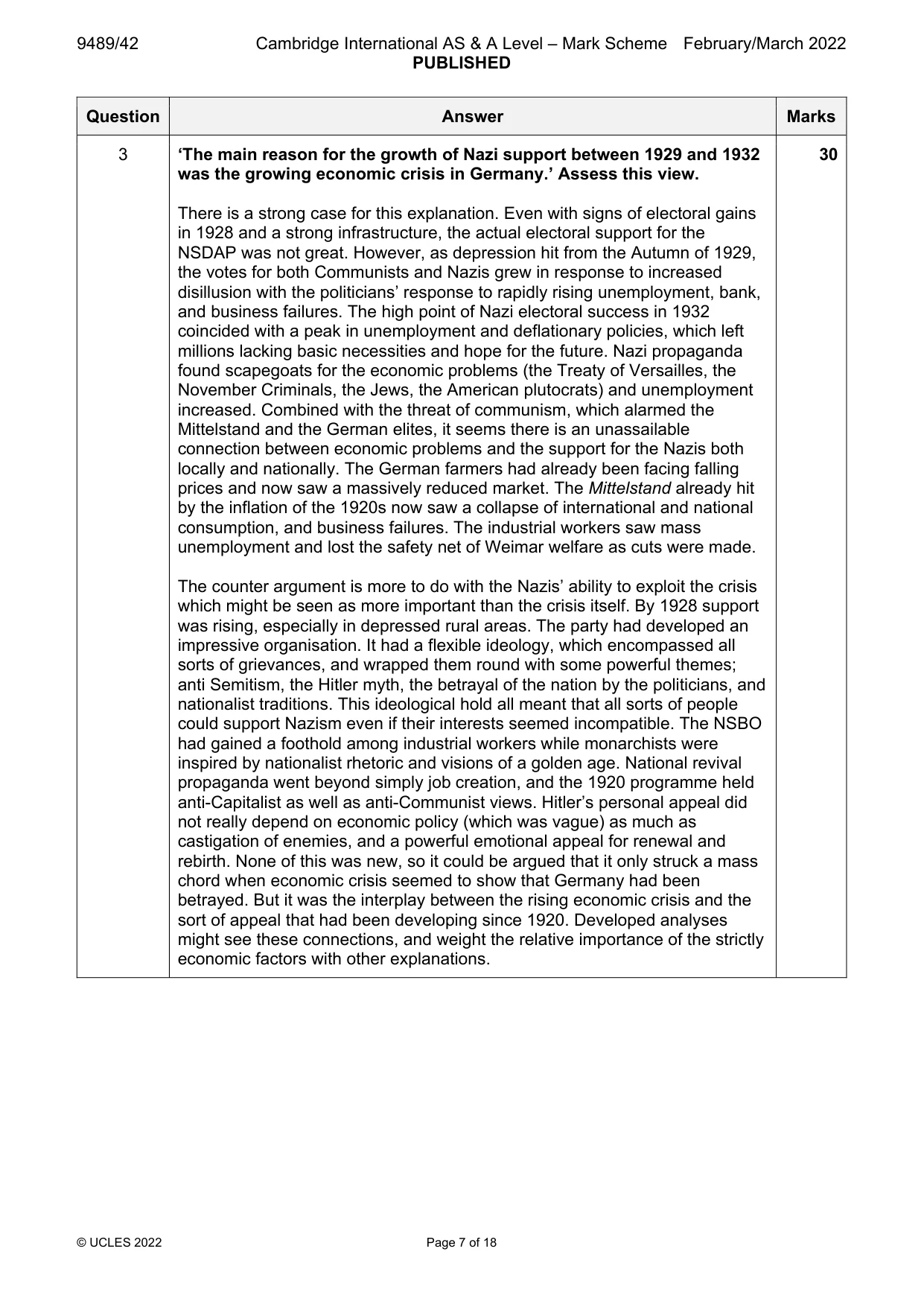 Mark scheme, page 7 of 18