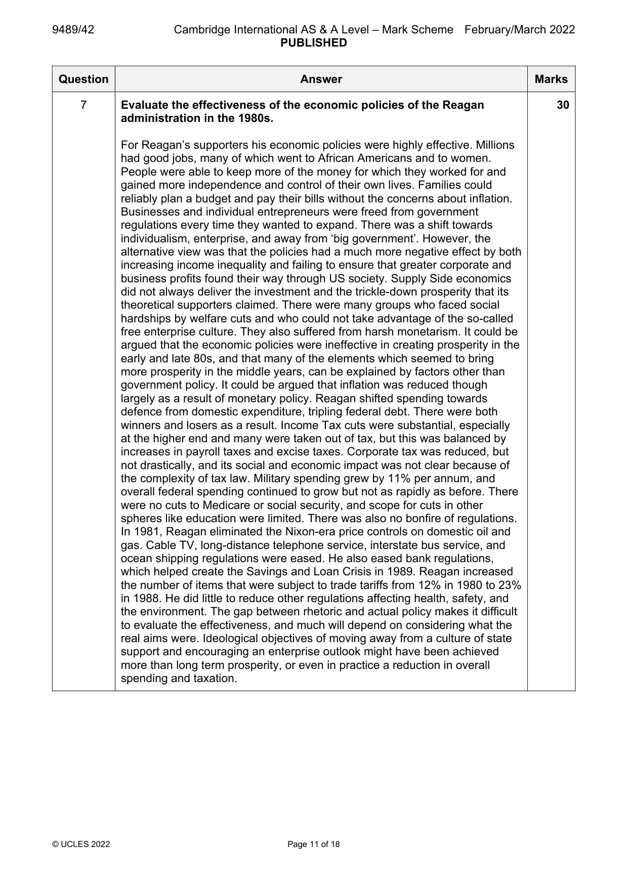 Mark scheme, page 11 of 18