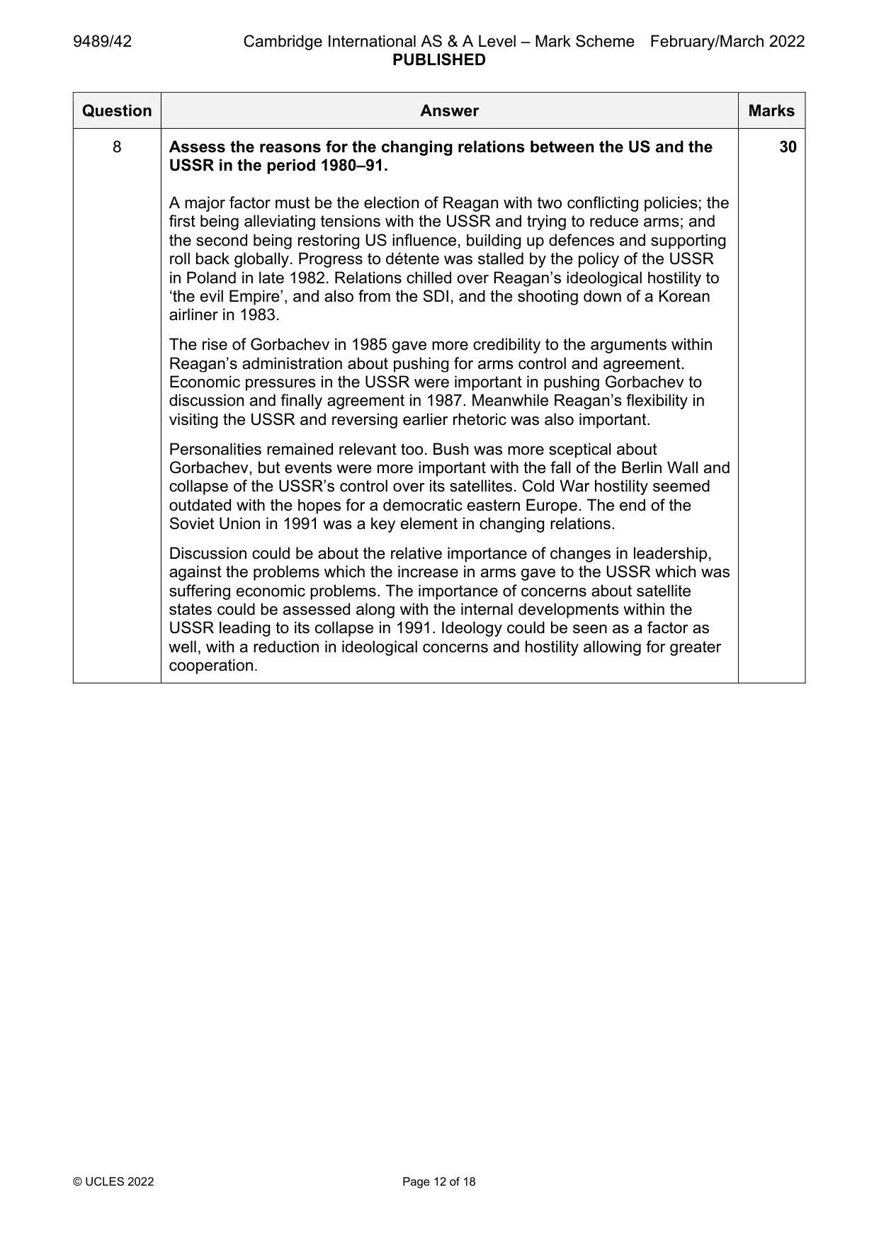 Mark scheme, page 12 of 18
