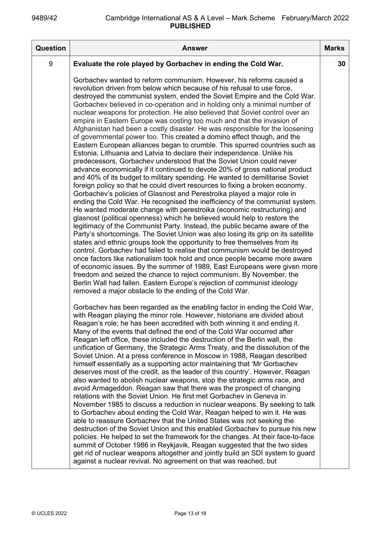 Mark scheme, page 13 of 18