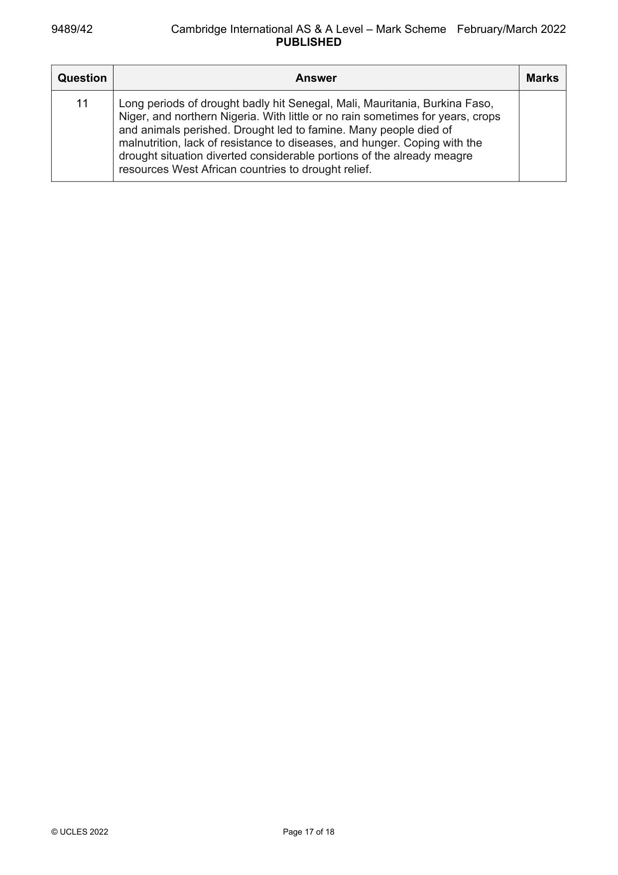 Mark scheme, page 17 of 18