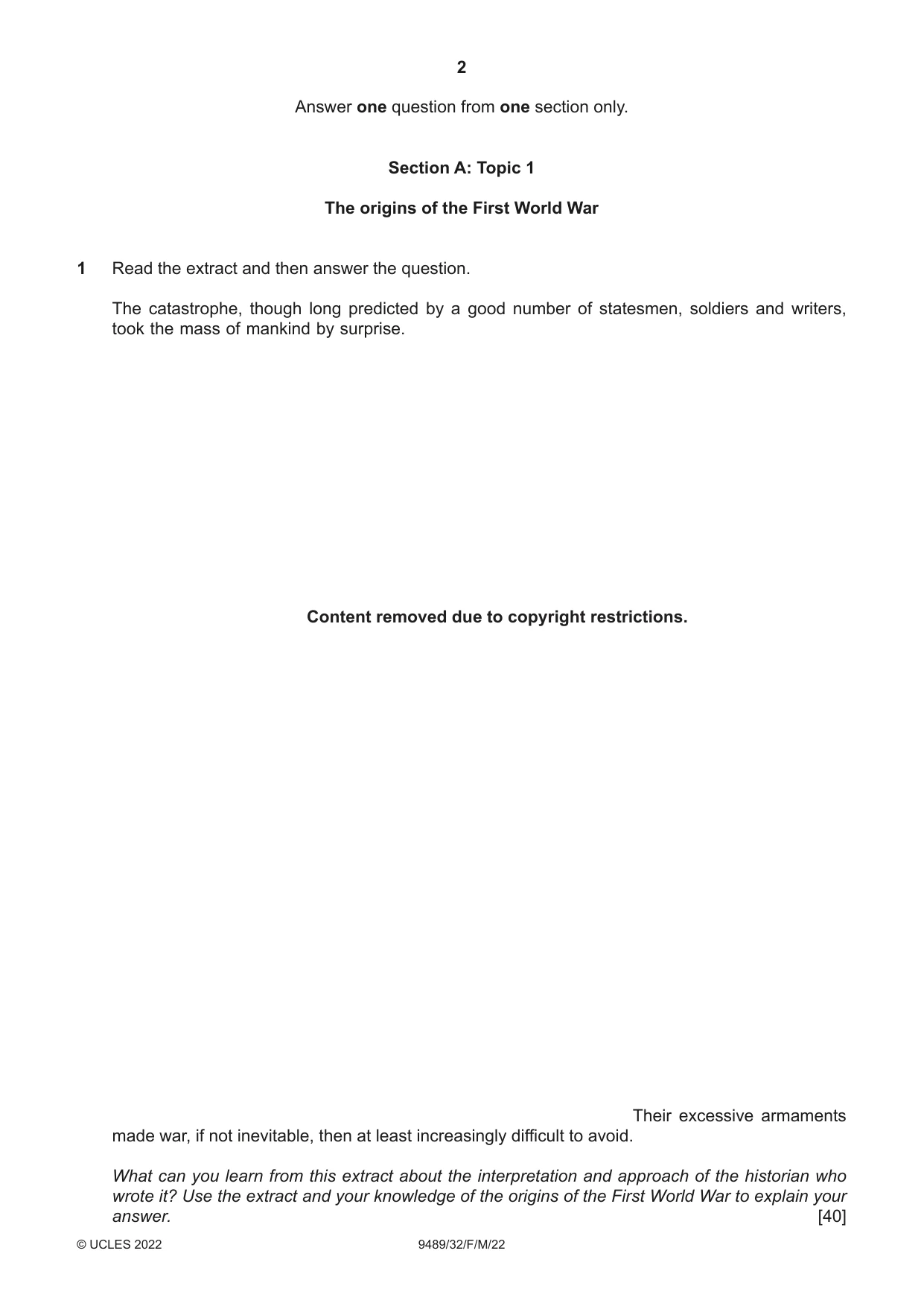 Cambridge A Level History 9489 2022 Feb/March Paper 3 · Variant 2 question paper, page 2 of 8