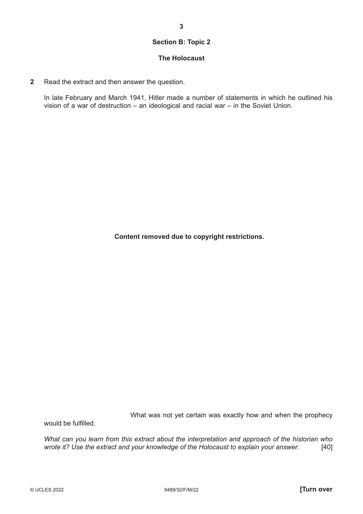 Cambridge A Level History 9489 2022 Feb/March Paper 3 · Variant 2 question paper, page 3 of 8