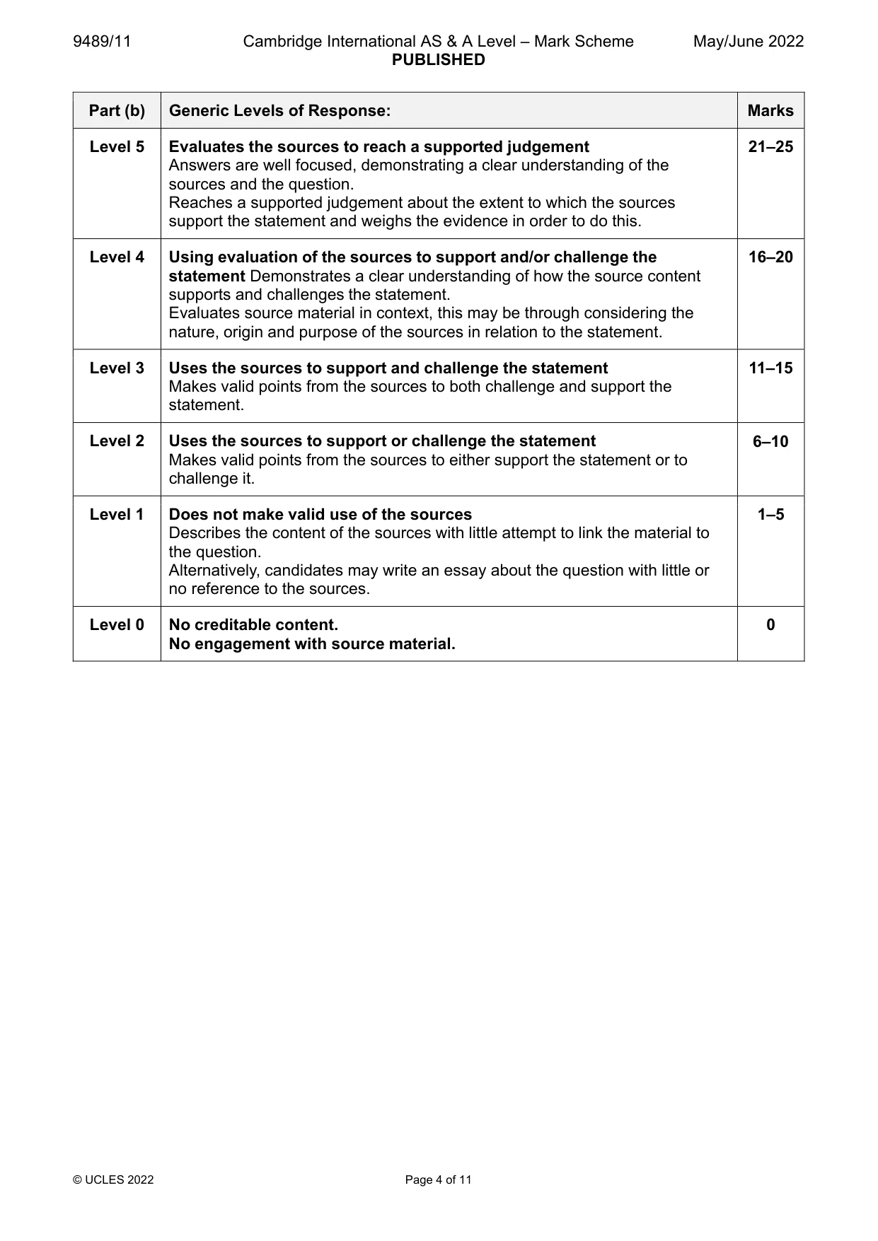 Mark scheme, page 4 of 11