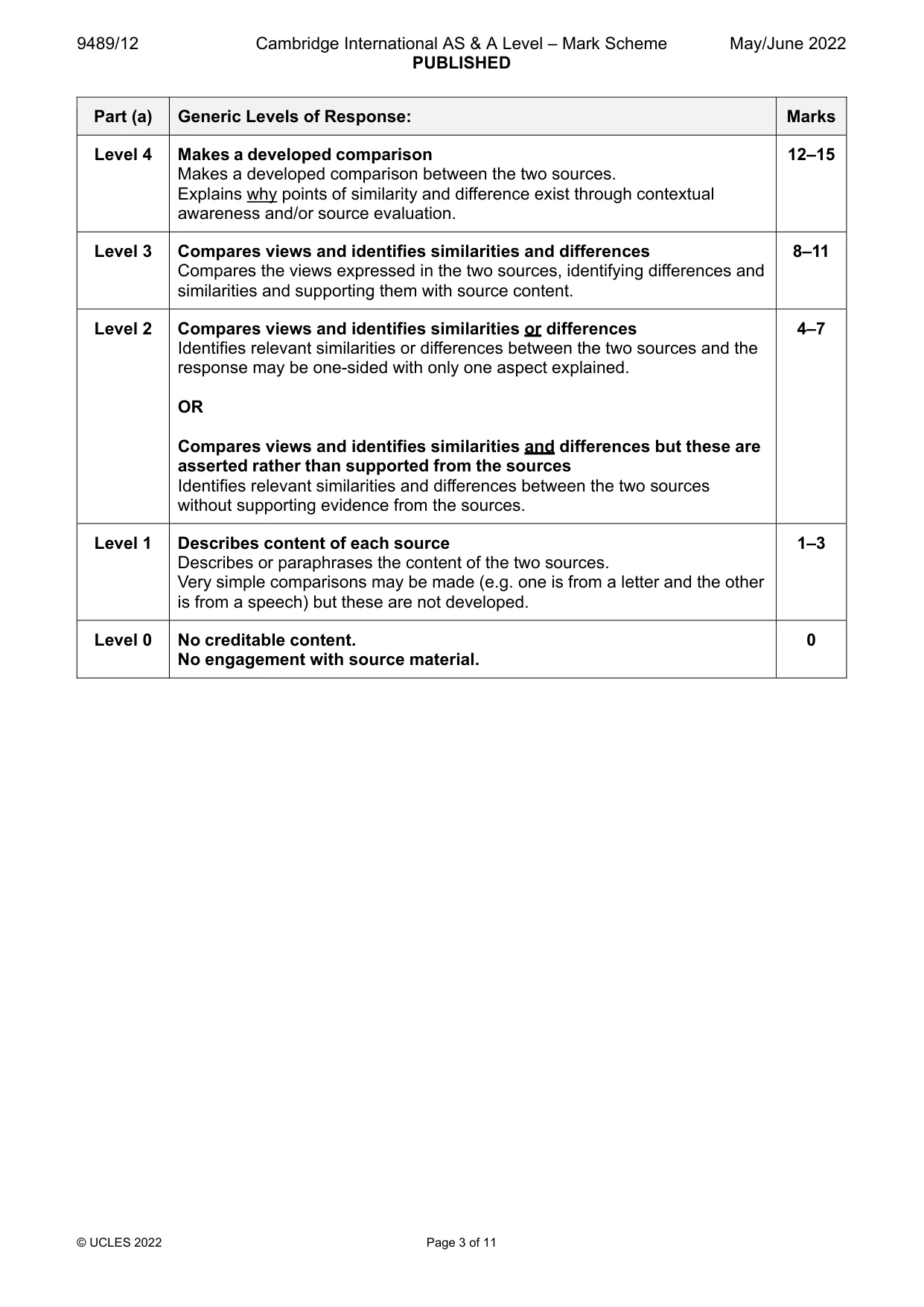 Mark scheme, page 3 of 11