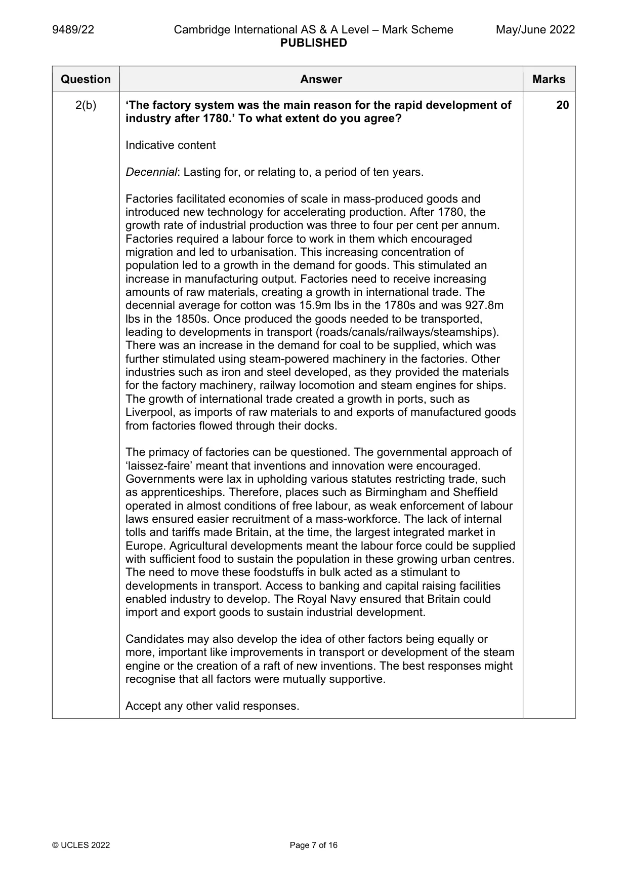 Mark scheme, page 7 of 16