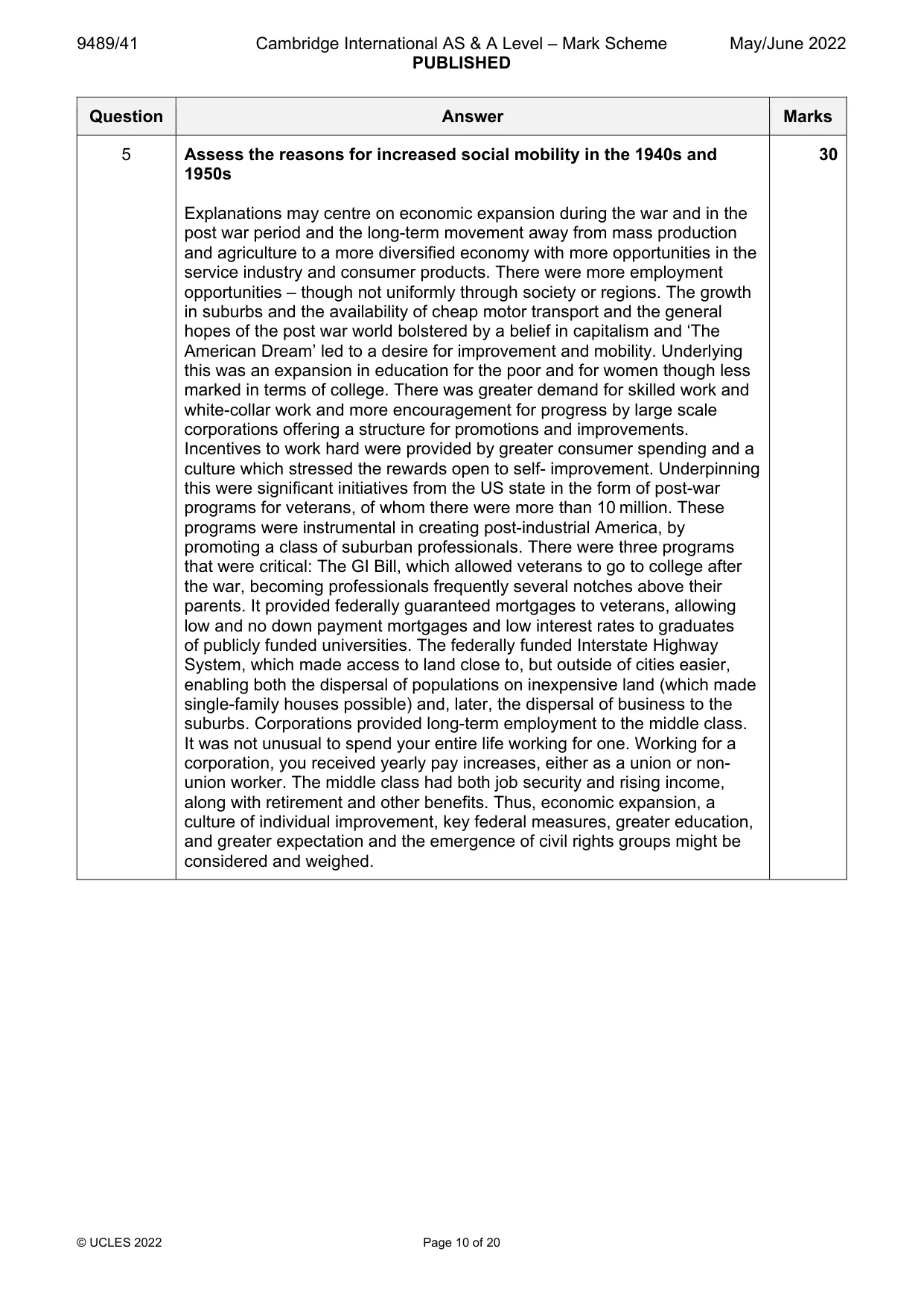 Mark scheme, page 10 of 20