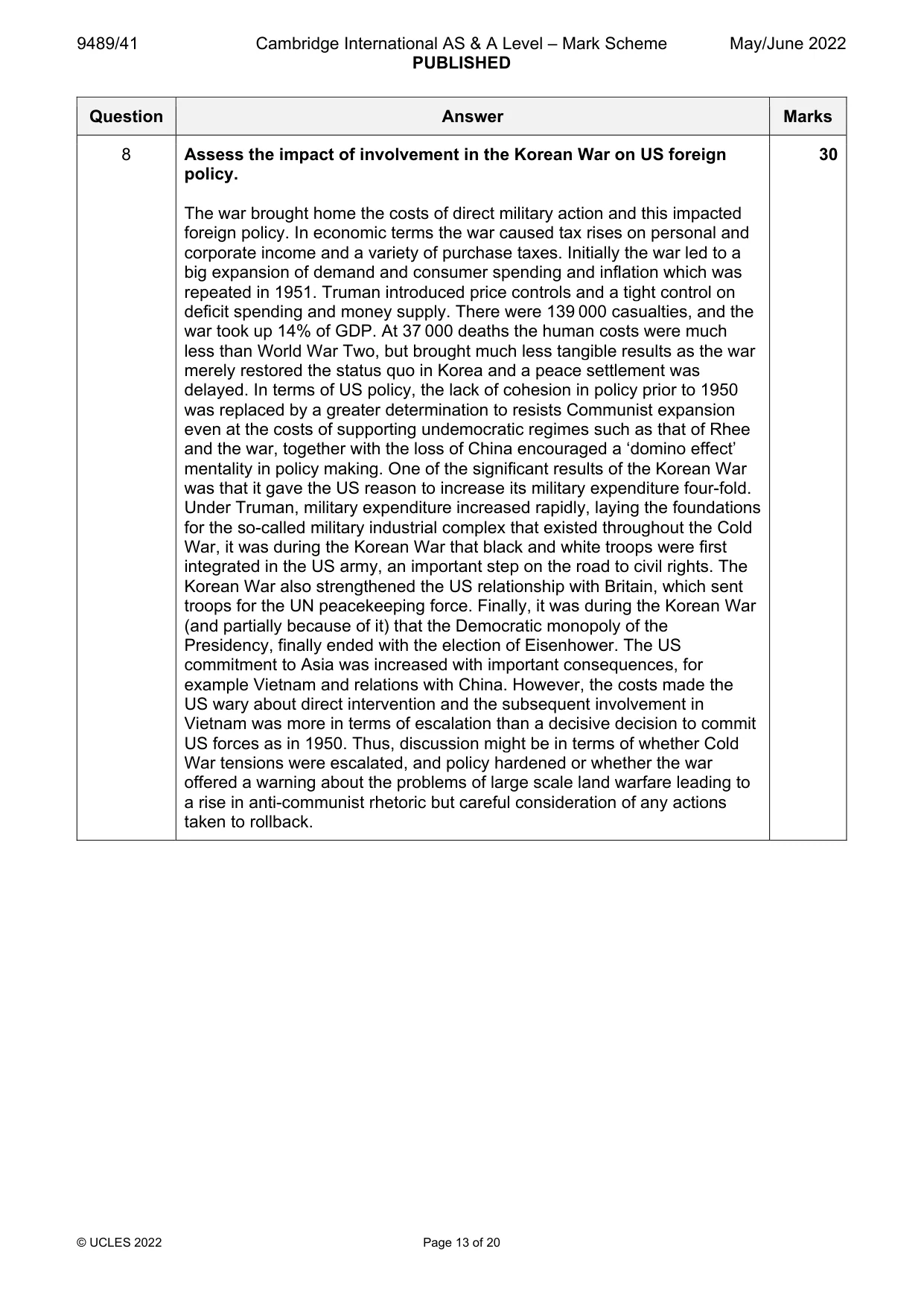 Mark scheme, page 13 of 20