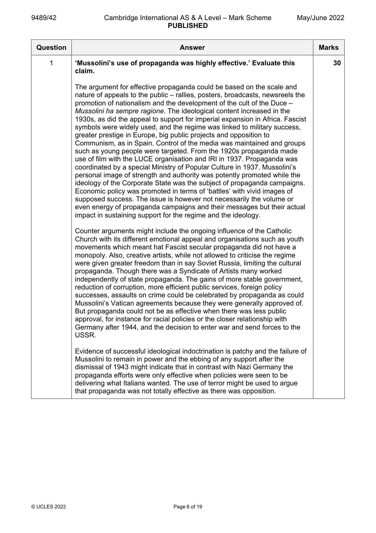 Mark scheme, page 6 of 19