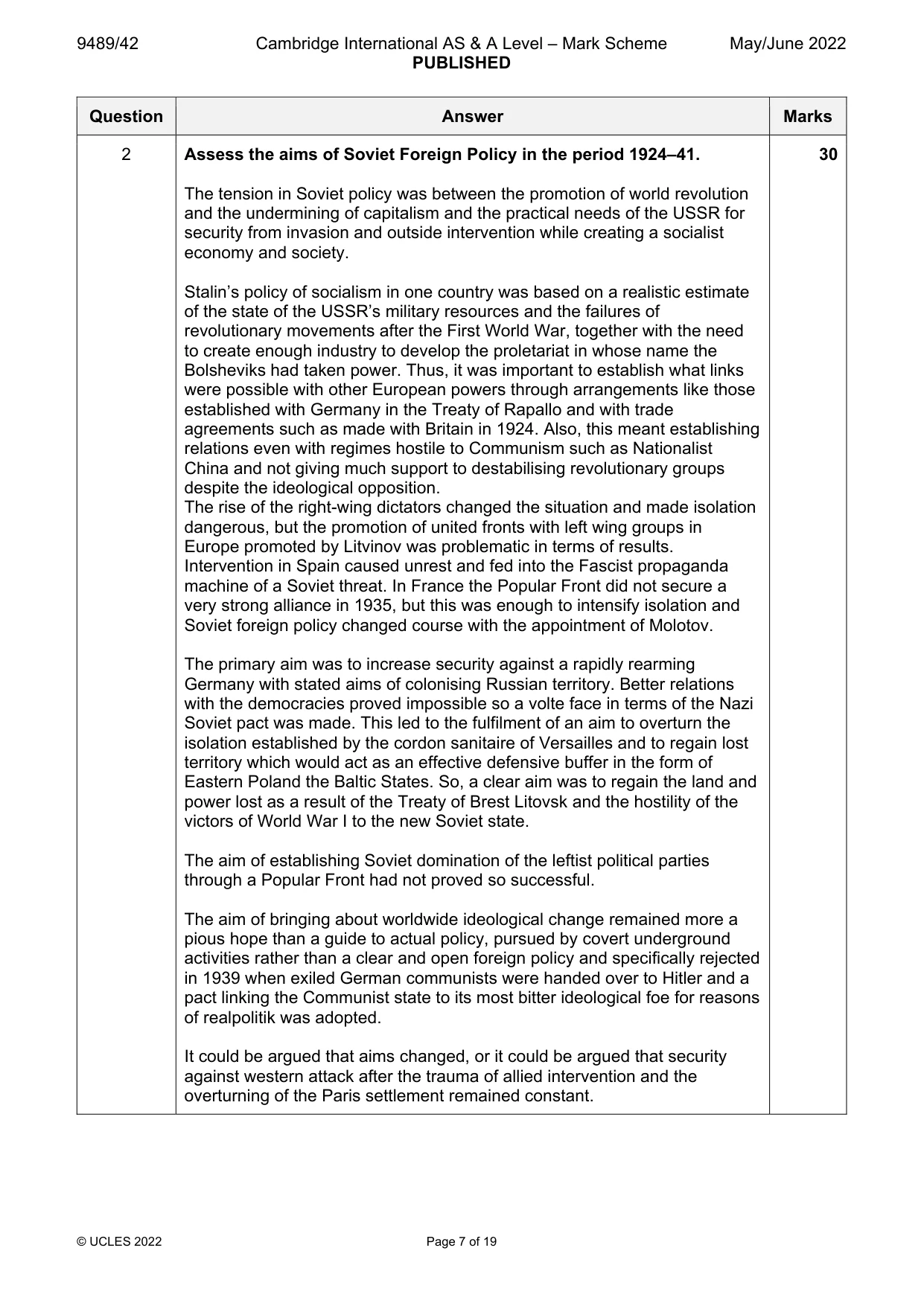 Mark scheme, page 7 of 19