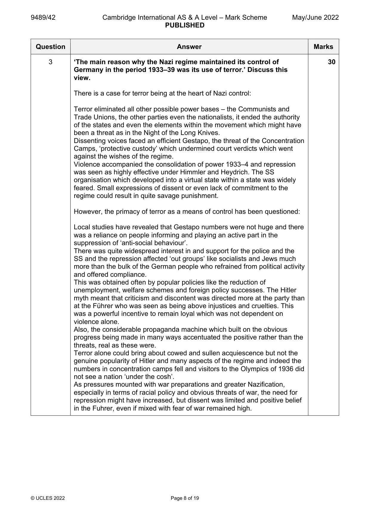 Mark scheme, page 8 of 19