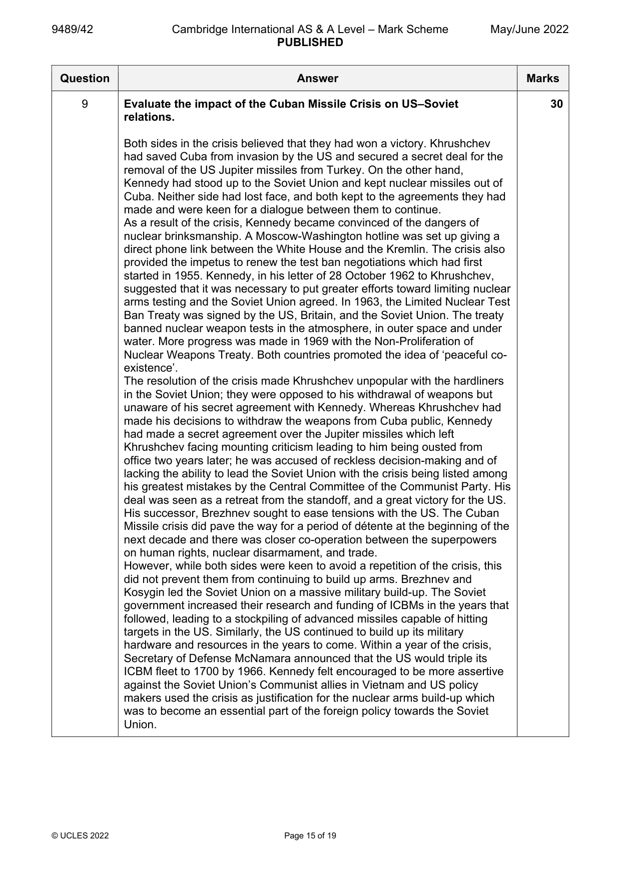 Mark scheme, page 15 of 19