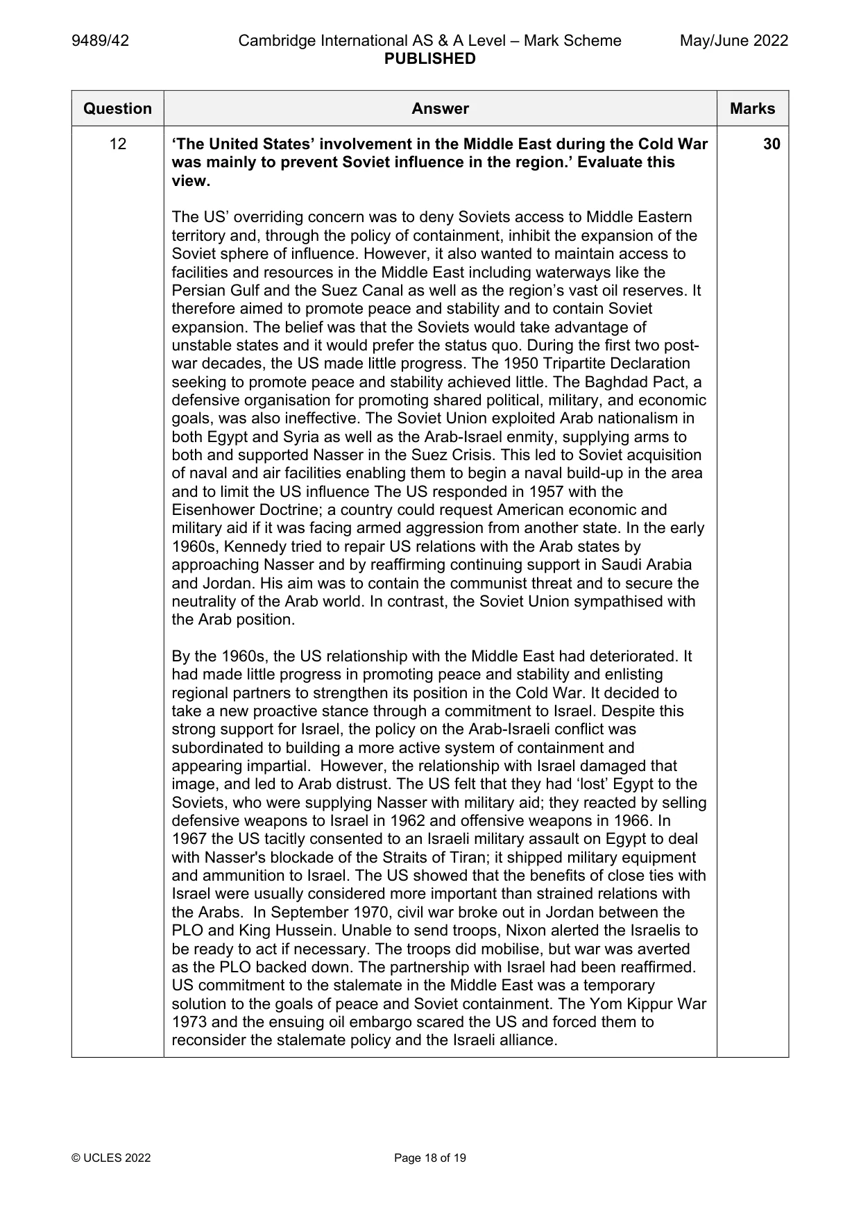 Mark scheme, page 18 of 19