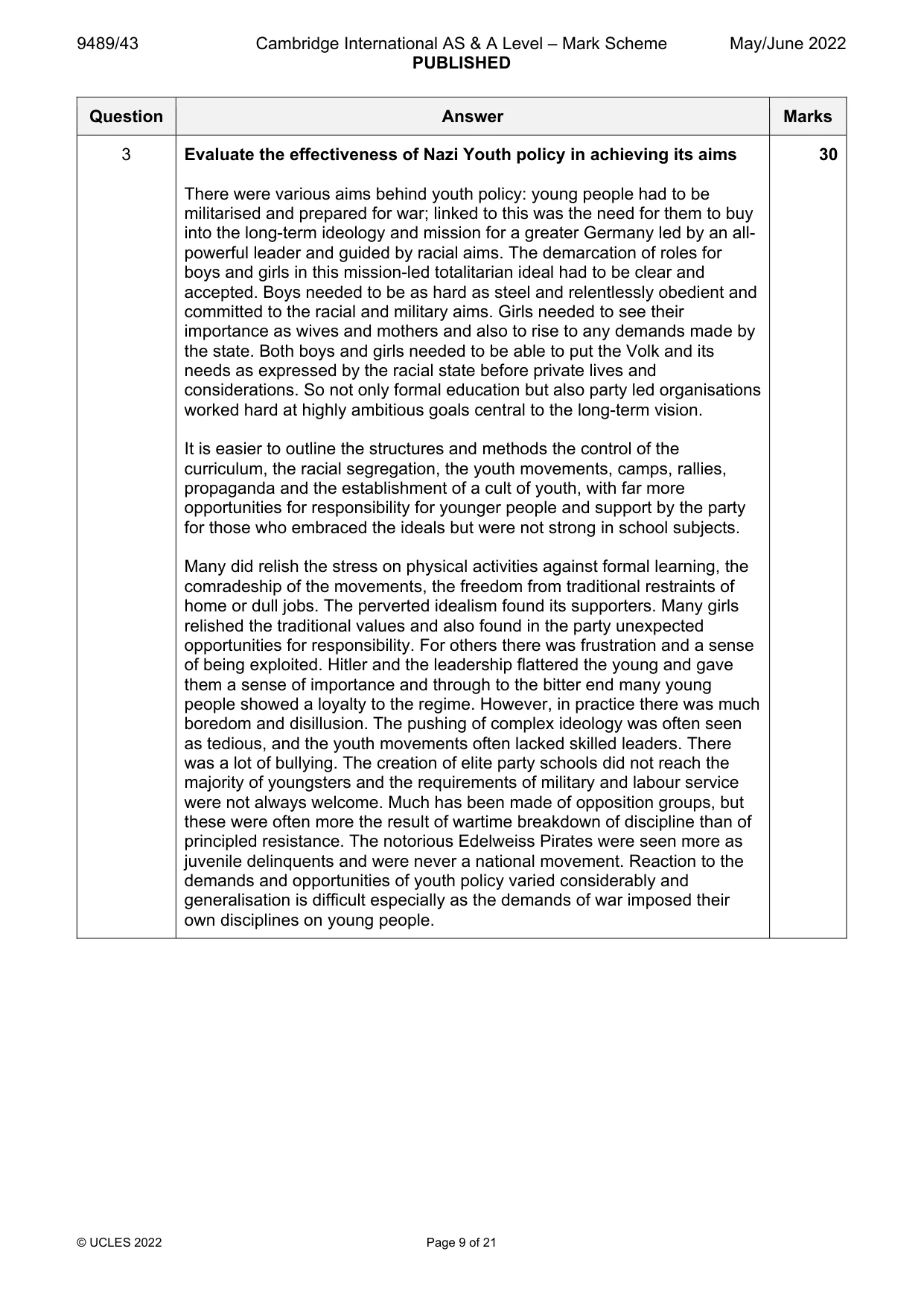 Mark scheme, page 9 of 21