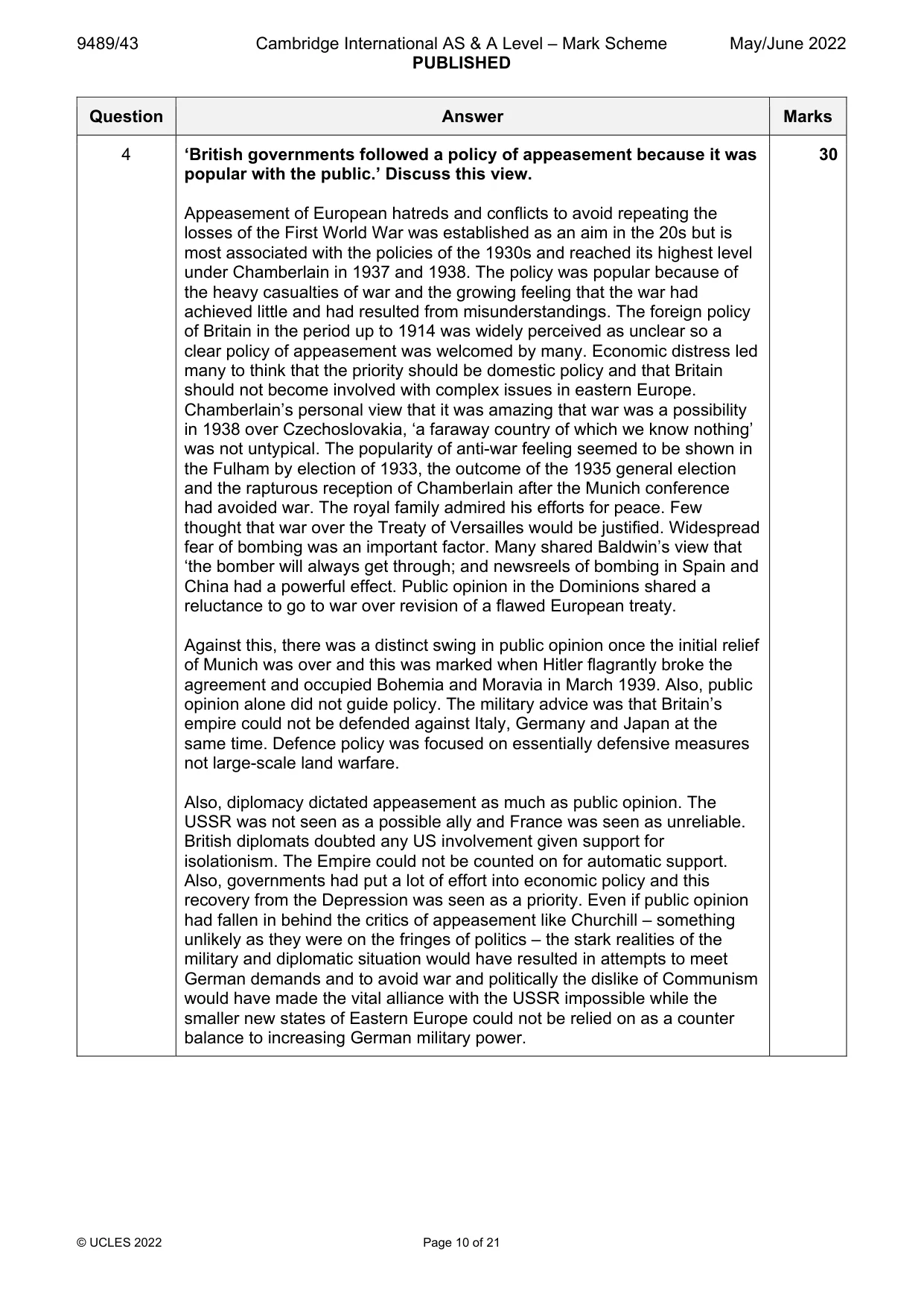 Mark scheme, page 10 of 21