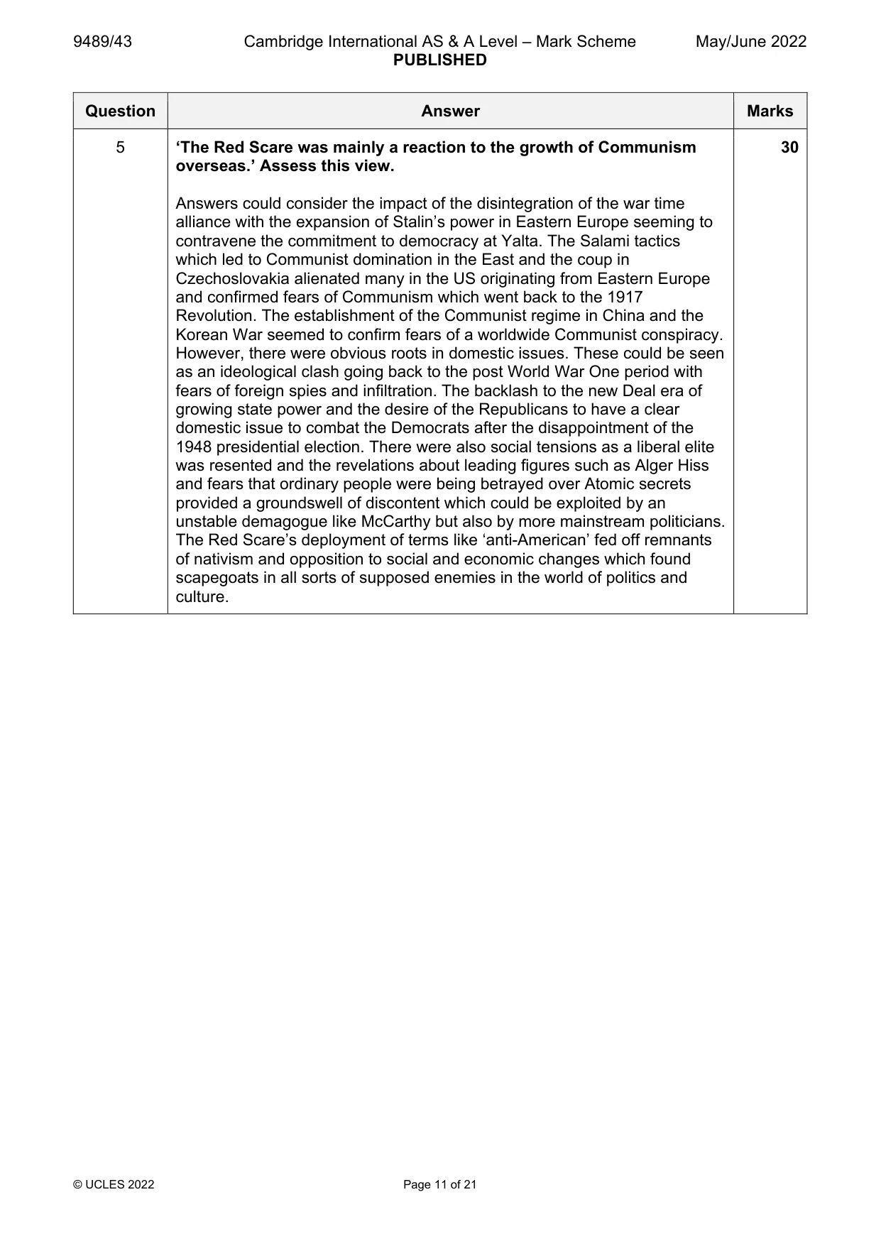 Mark scheme, page 11 of 21