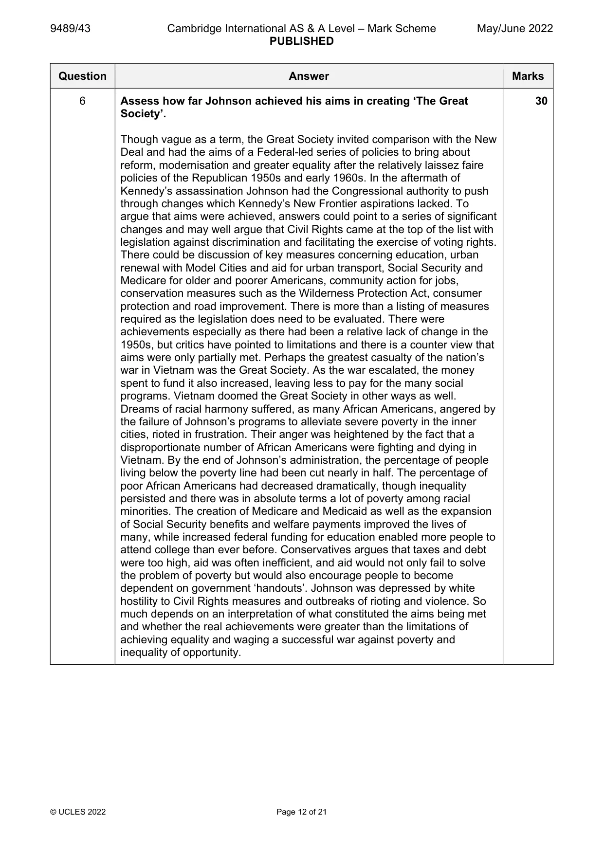 Mark scheme, page 12 of 21
