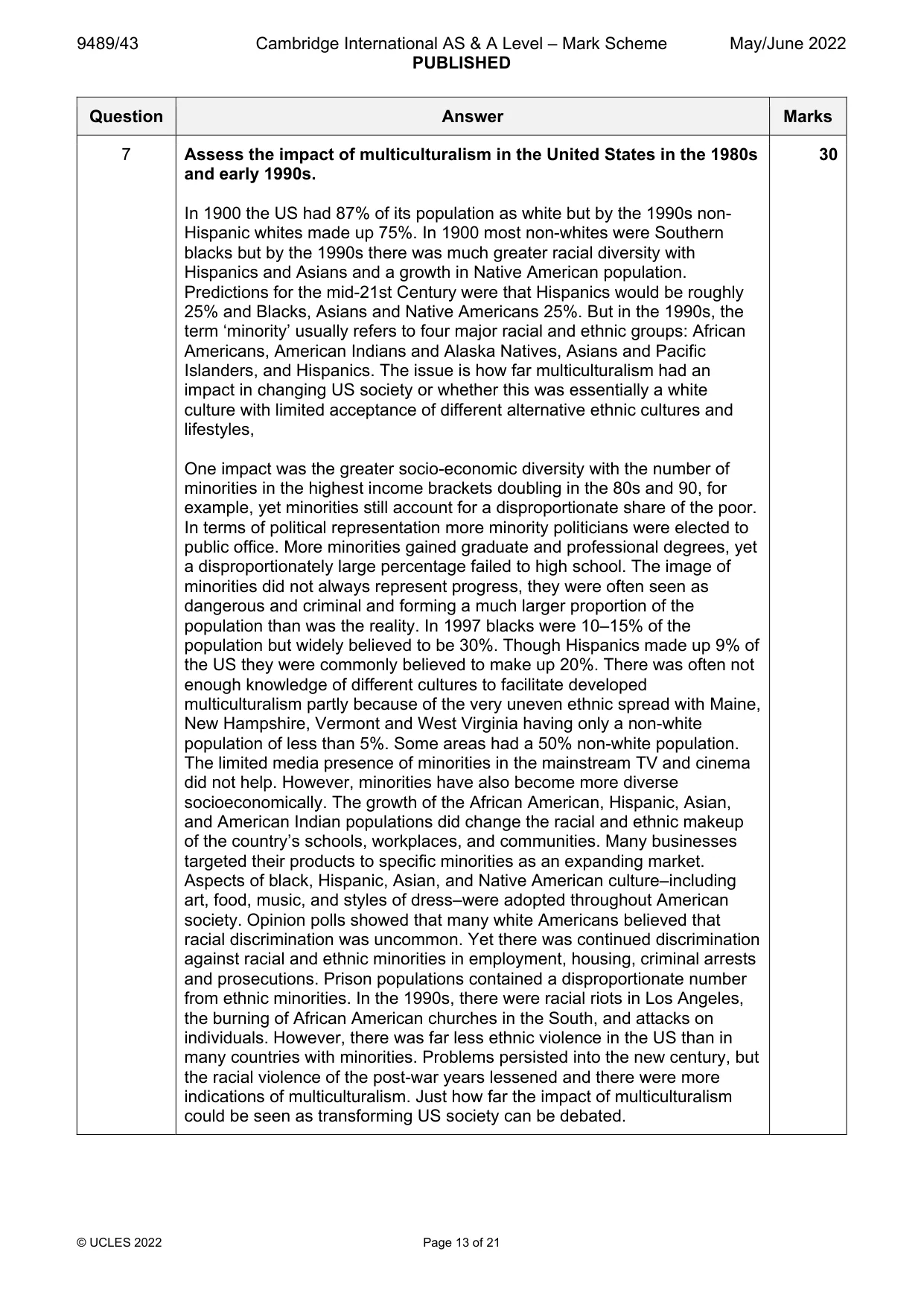 Mark scheme, page 13 of 21