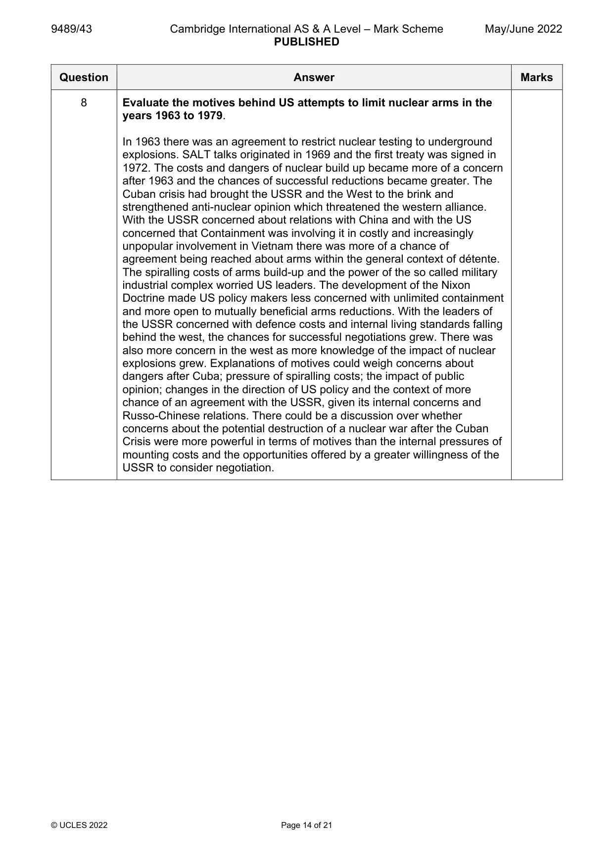 Mark scheme, page 14 of 21