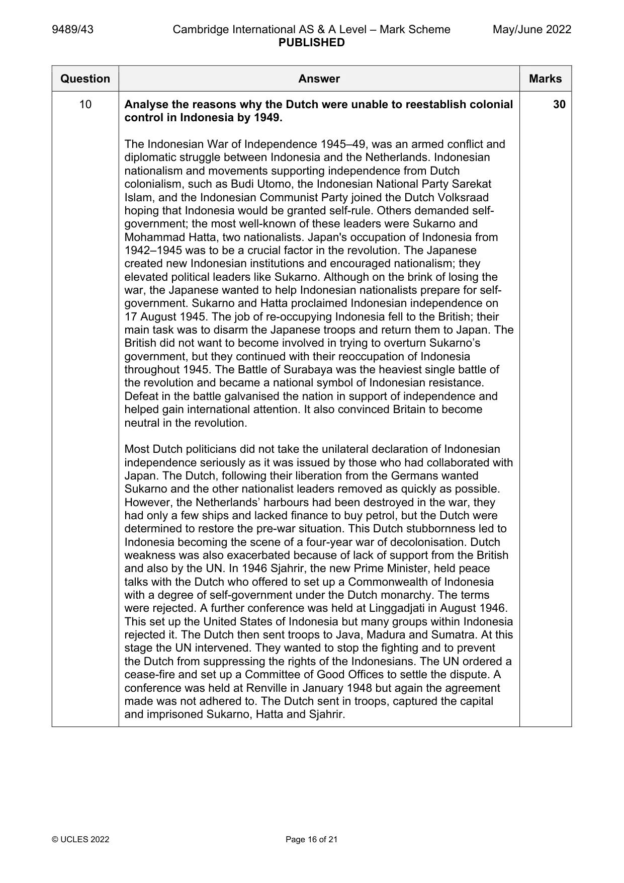 Mark scheme, page 16 of 21