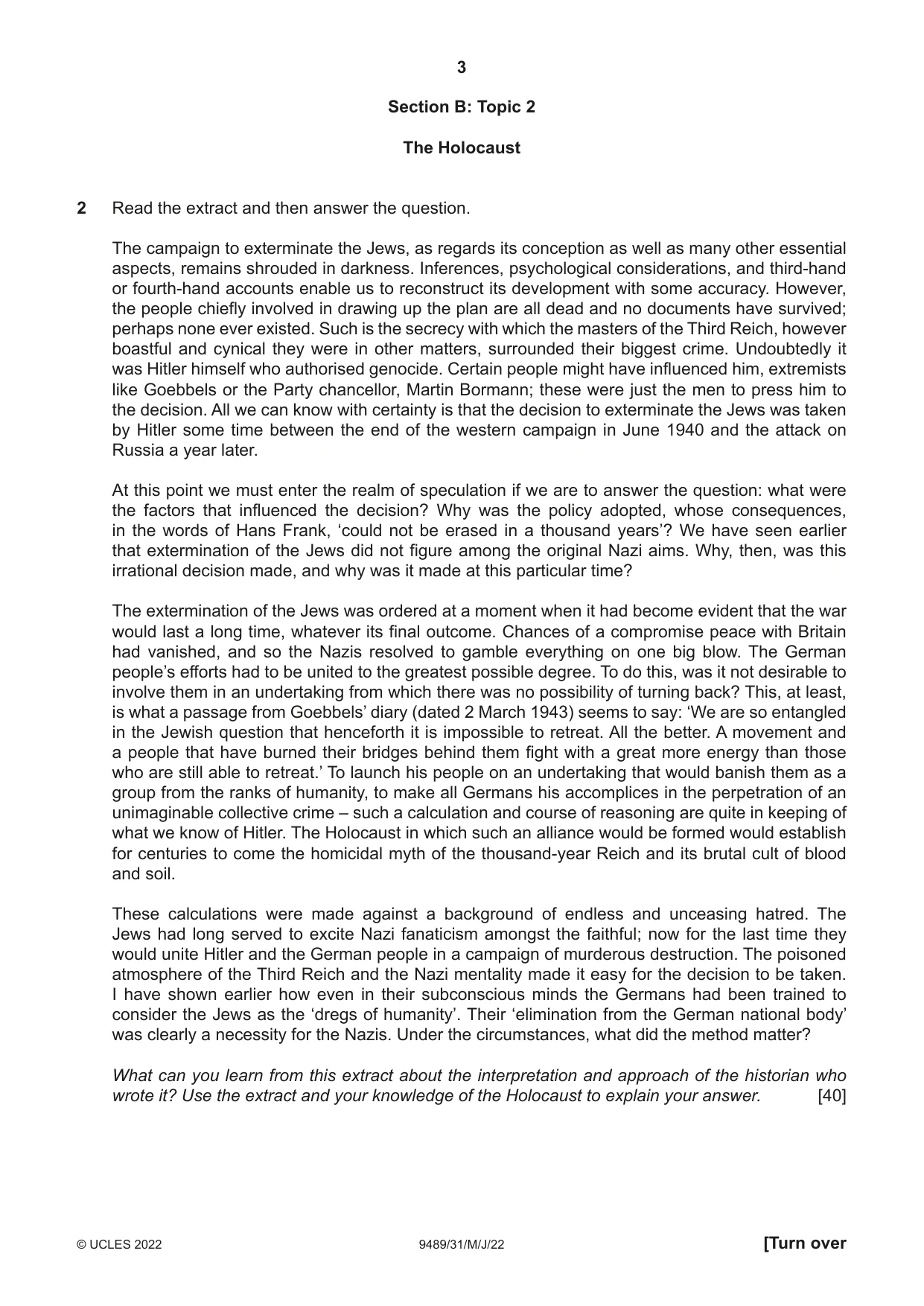 Cambridge A Level History 9489 2022 May/June Paper 3 · Variant 1 question paper, page 3 of 8